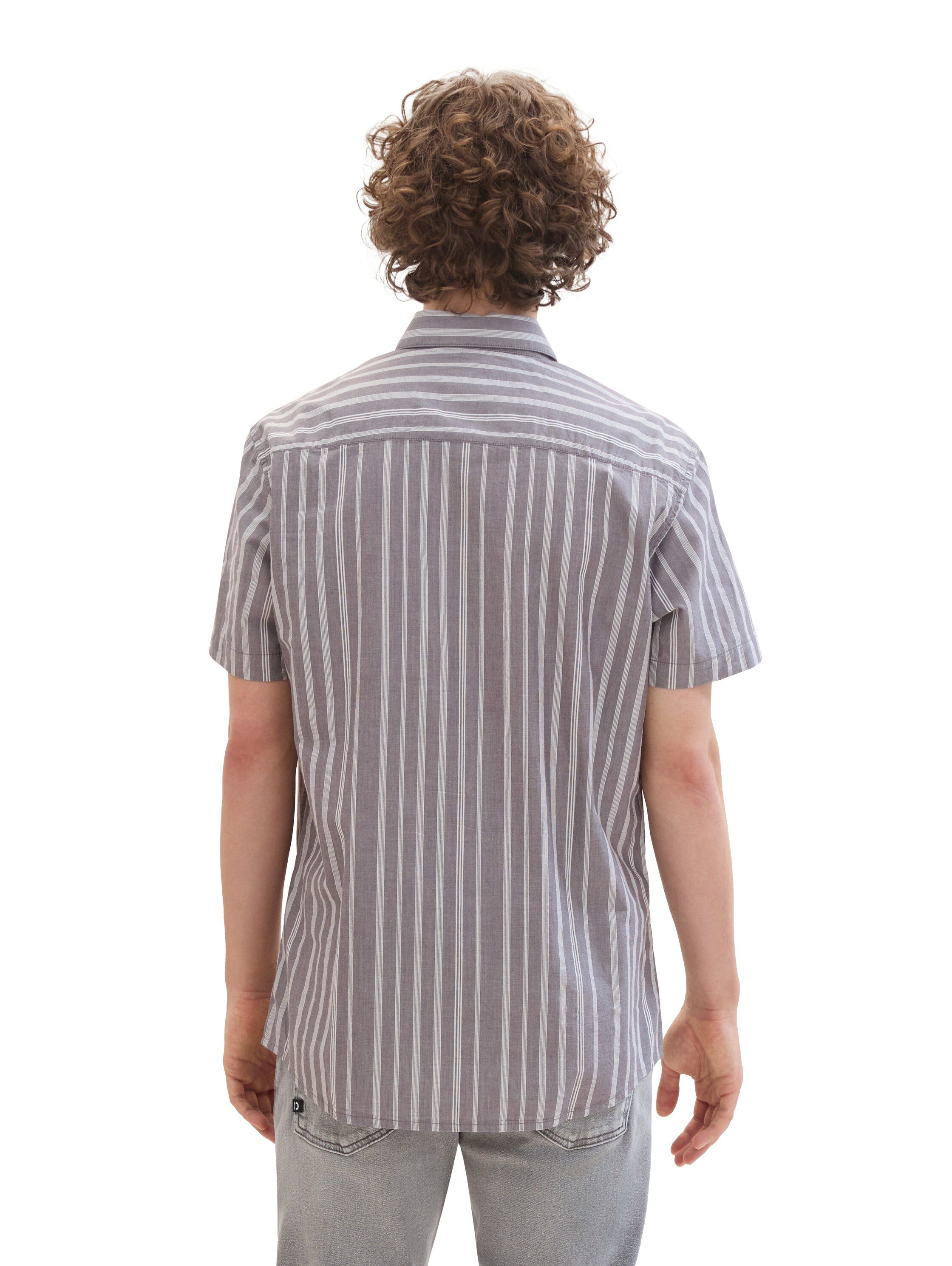 Tom Tailor Denim Overhemd met korte mouwen met gestreept patroon