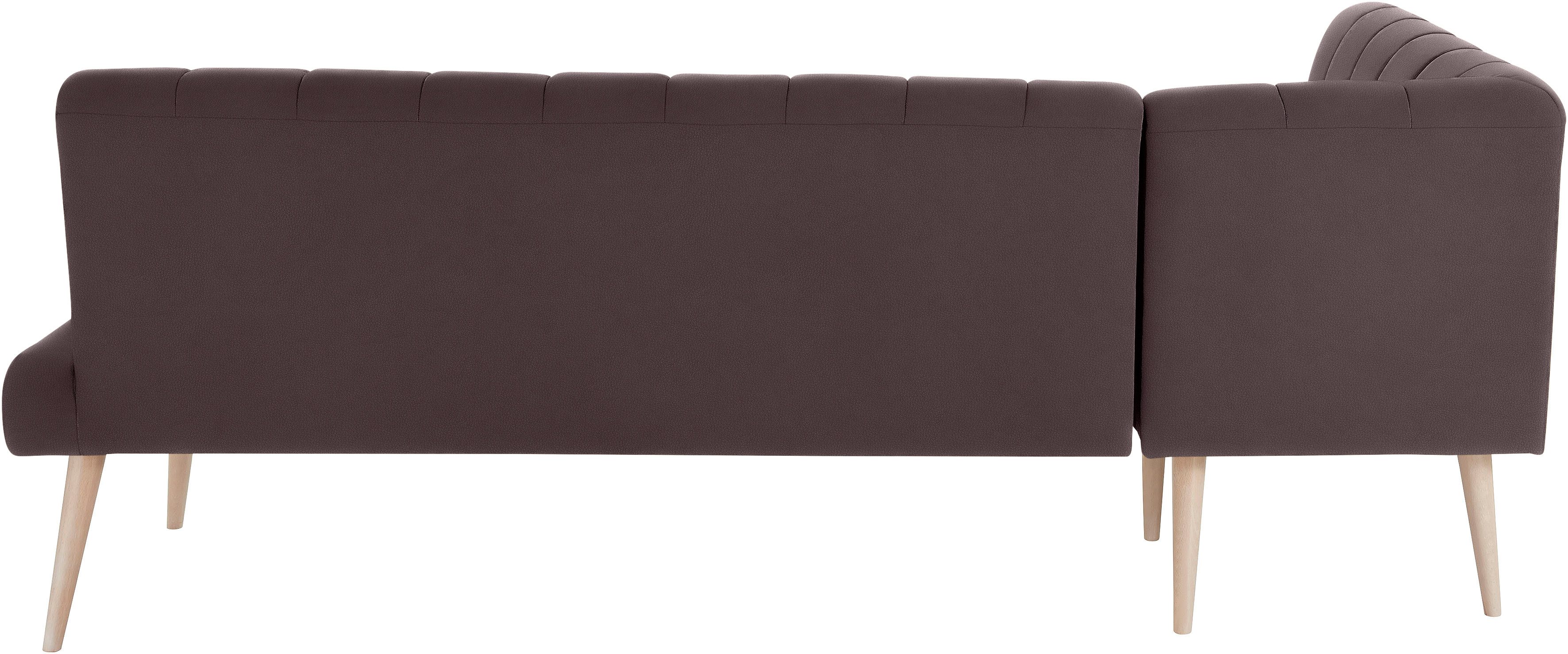 exxpo - sofa fashion Hoekbank Costa, moderne rugstikking, comfortabel en elegant, hoge houten voet