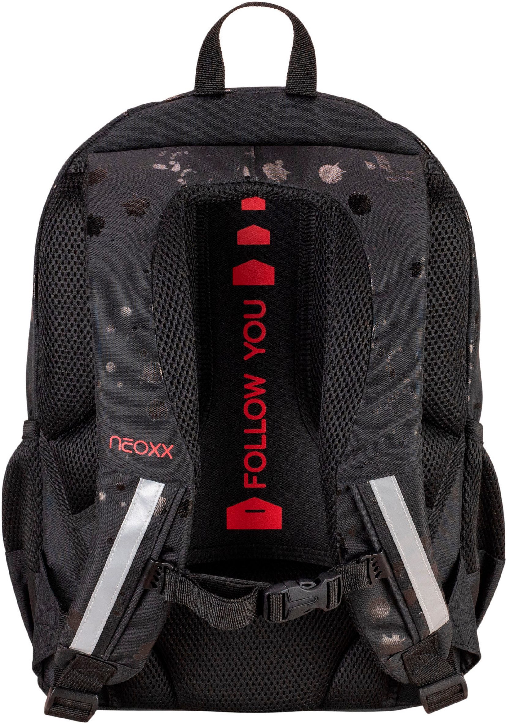 neoxx Schoolrugzak Flow, Splash Black gedeeltelijk van gerecycled materiaal