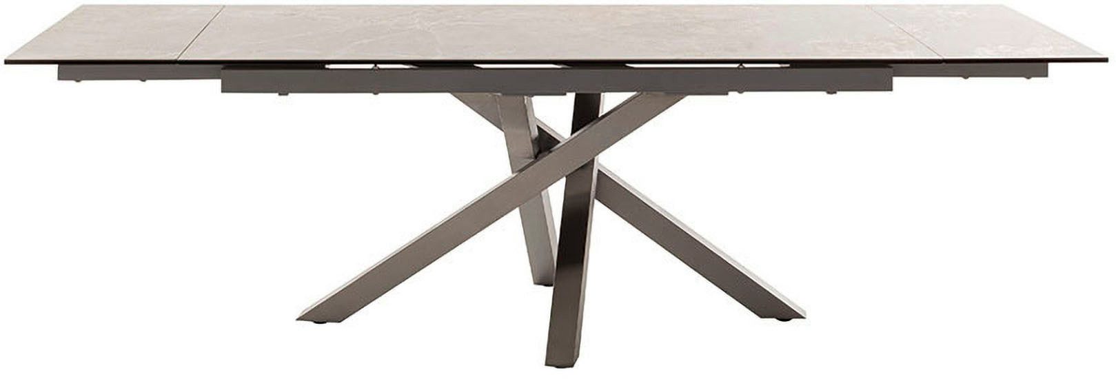MCA furniture Eettafel ALMIROS uitschuifbare tafel 180-260 cm gemarmerd Keramiek, roestvrij staal, marmer-look, uittrekbaar, belastbaar tot 100 kg, 8-10 personen