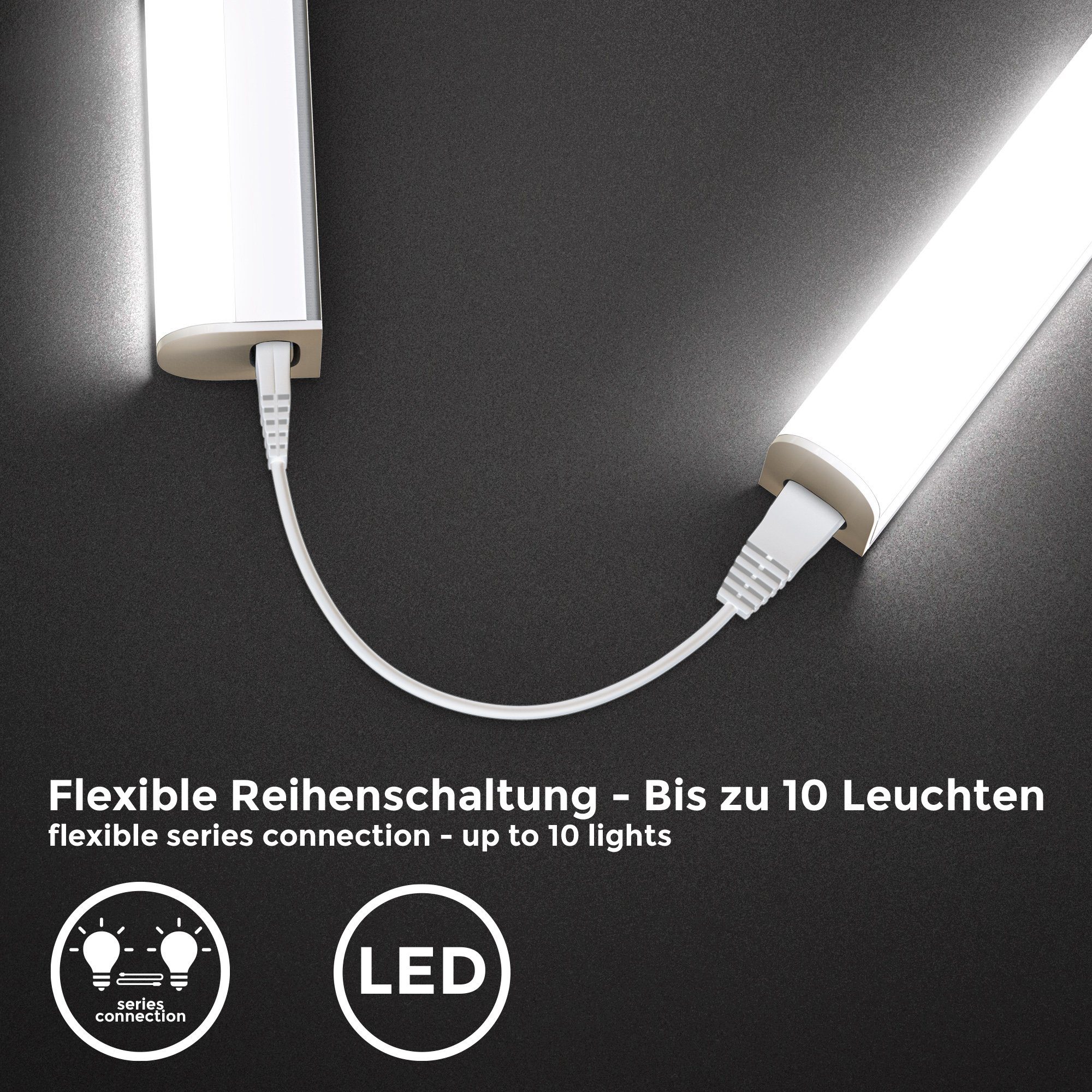 B.K.Licht Verlichting voor onderkast BK_UL1512 Onderkastverlichting, set van 2, 57,3 cm, neutraal wit licht (2 stuks)