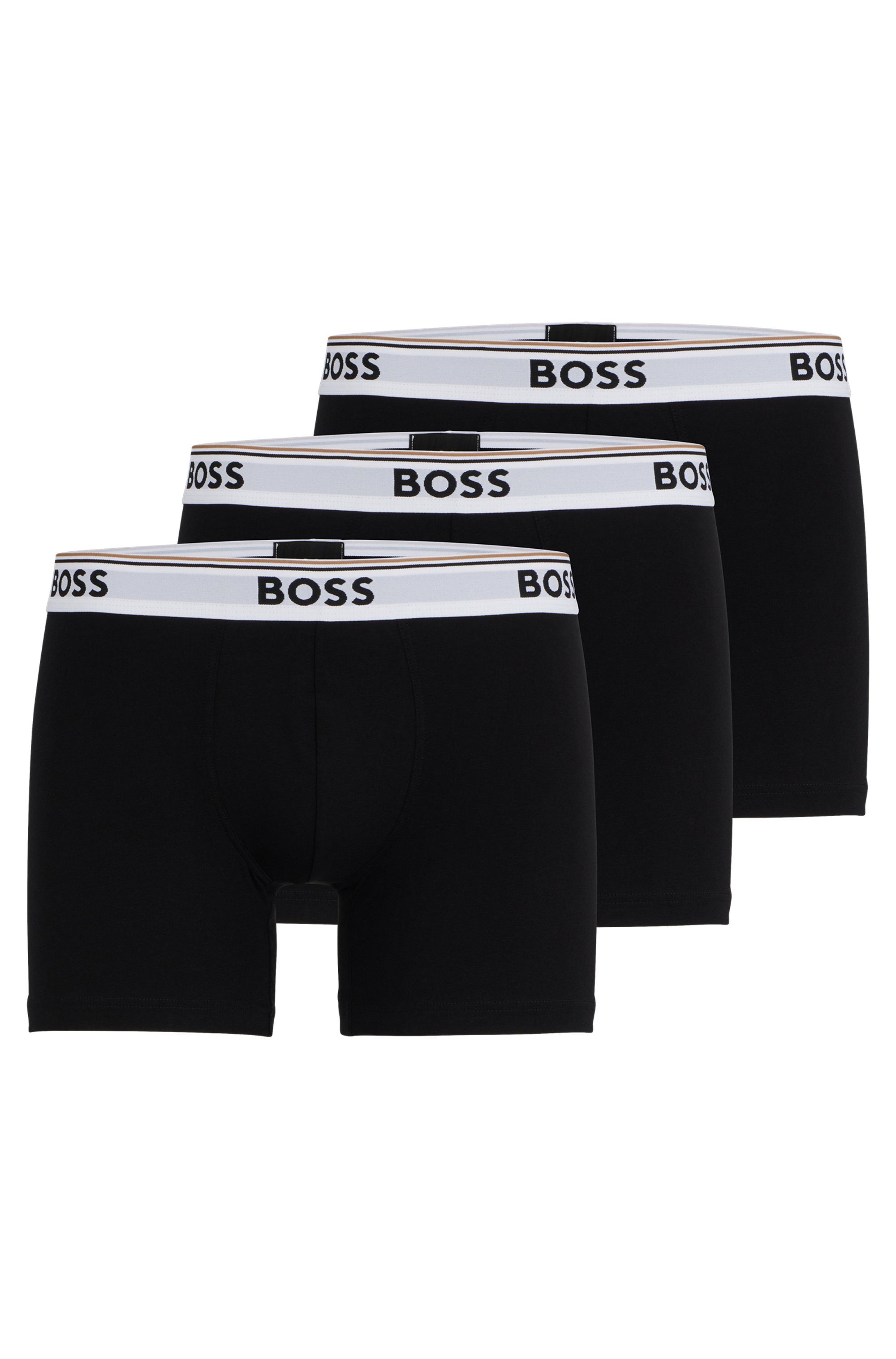 BOSS Lange boxershort BRIEF 3 PACK met in kleur bijpassende weefband (3 stuks)