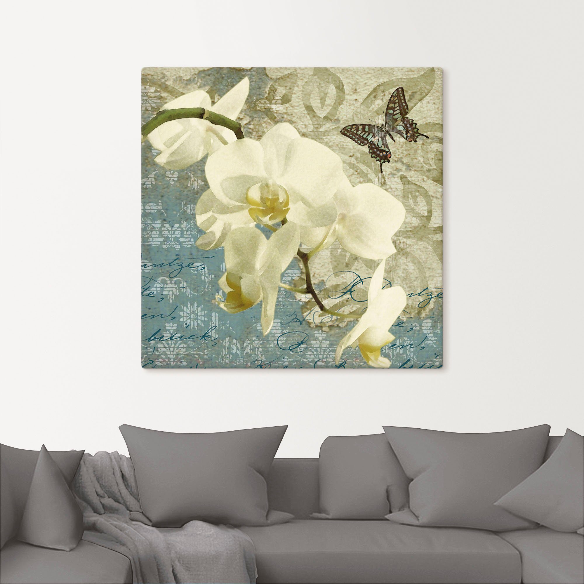 Artland Artprint op linnen Orchideeën gespannen op een spieraam