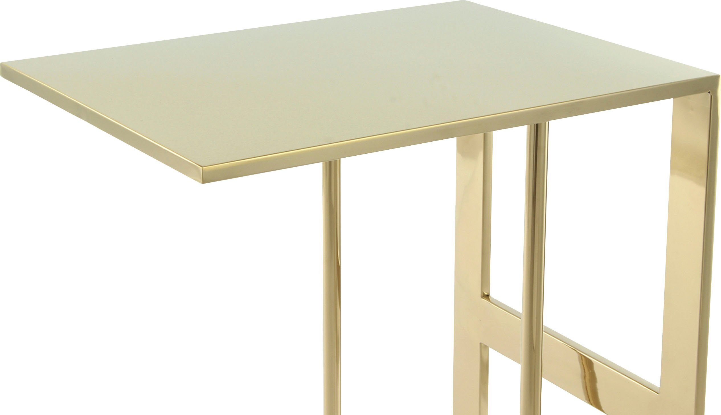 Kayoom Bijzettafel Sita, minimalistisch ontwerp, gemaakt van 100% RVS Minimalistische bijzettafel in C-model van edelstaal (1 stuk)