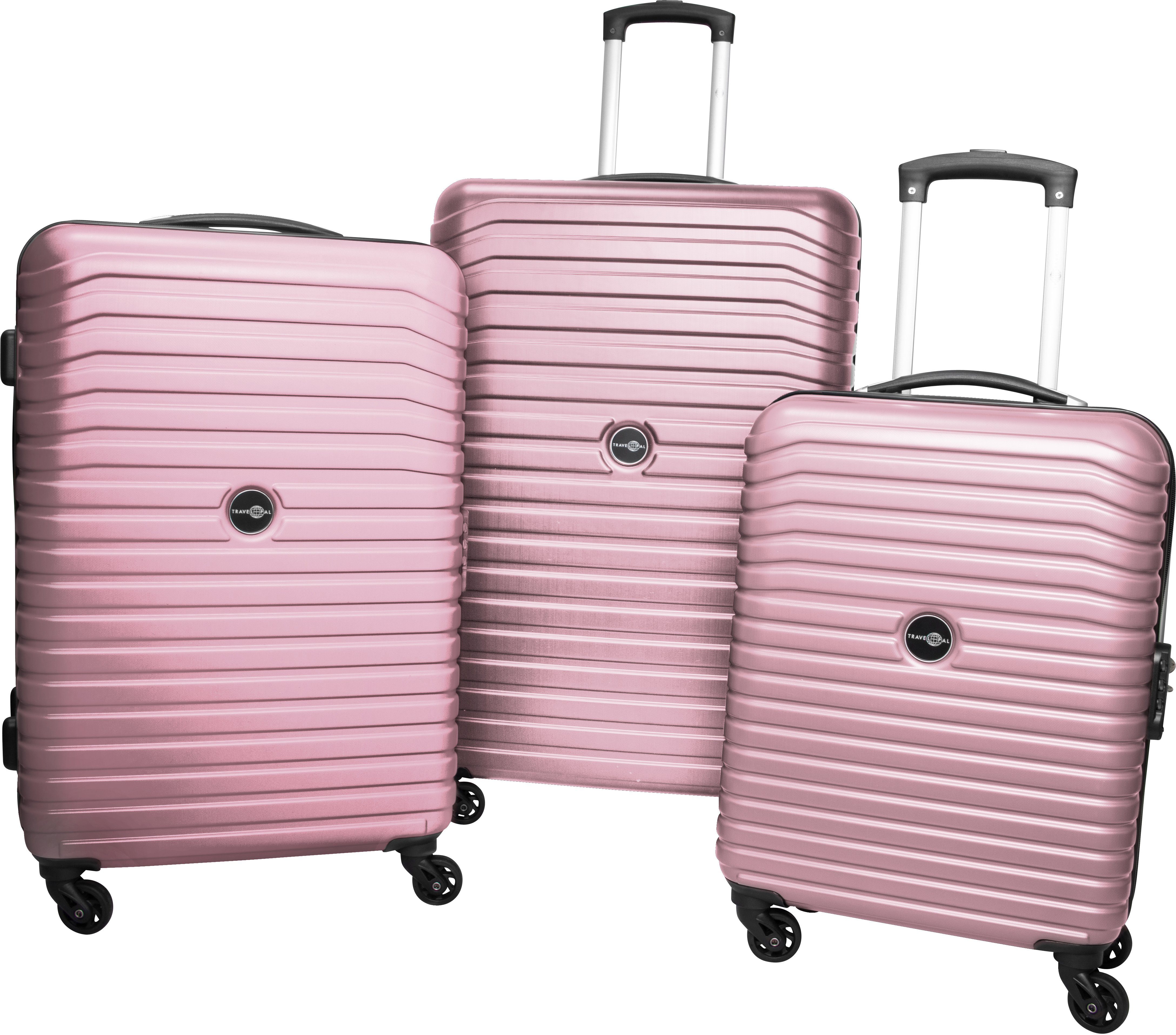 Travel Pal Trolleyset Derry Kofferset reisbagage harde koffer-trolley-set met cijferslot (3-delig) unisex koffers & reistassen roze