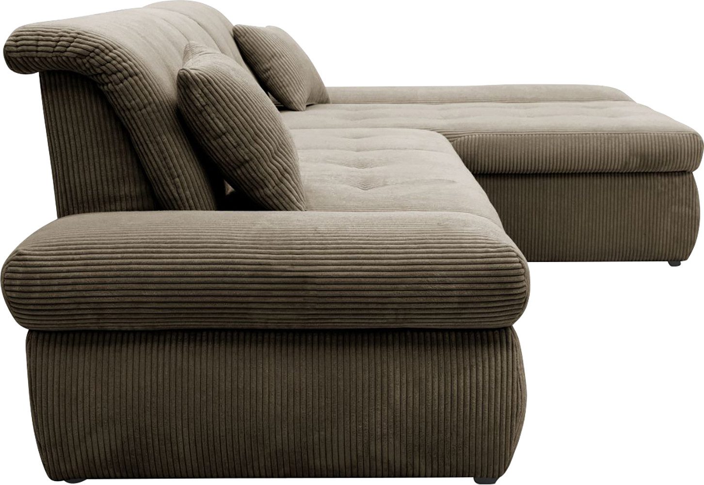 DOMO collection Hoekbank Moric Luxe - BxDxH 300x172x80 cm, XXL-formaat L-vorm, 140kg belasting/zitplaats, in cord, chenille, kunstleer