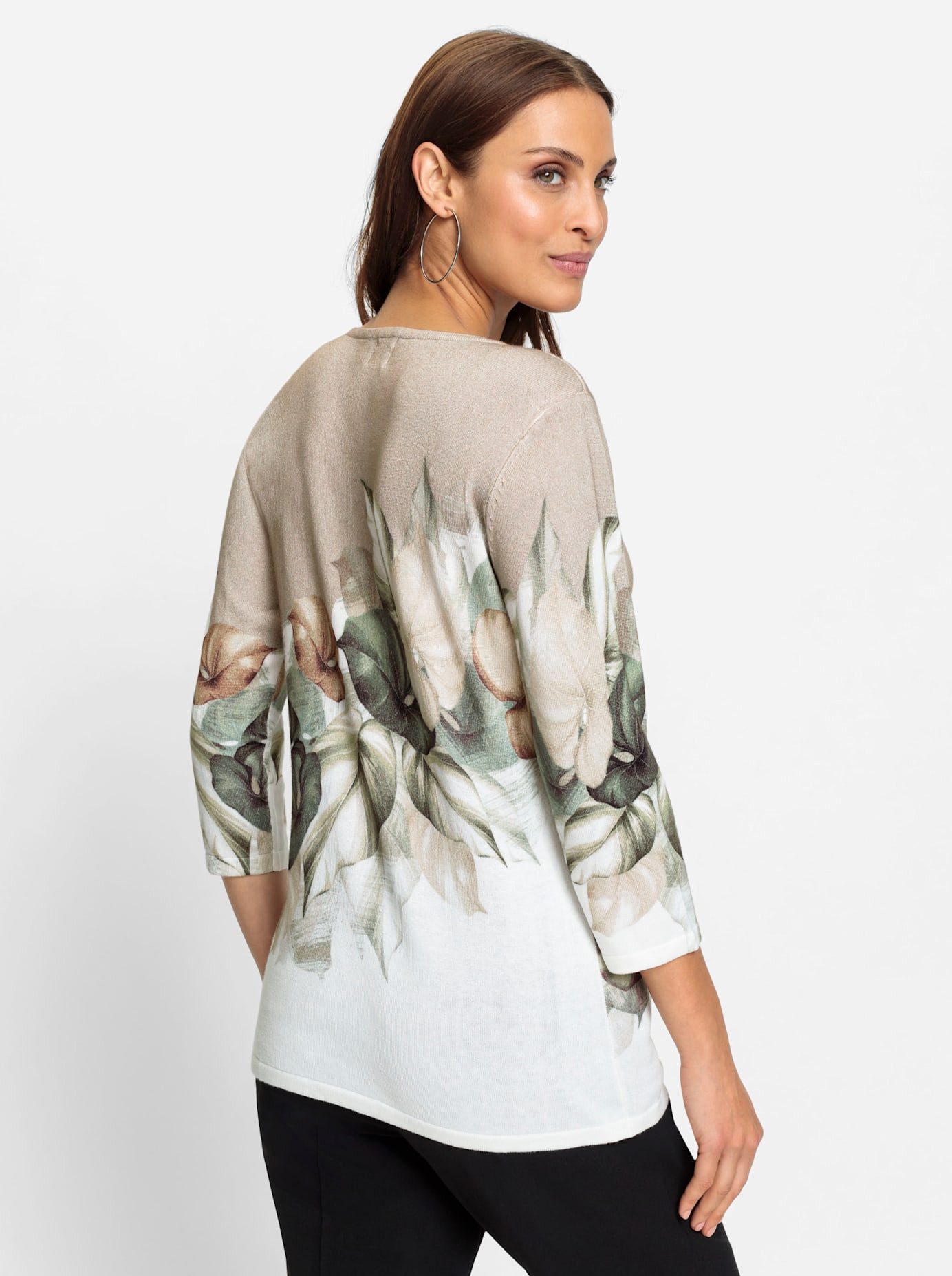 Lady Gebreide trui 3/4-mouw-pullover