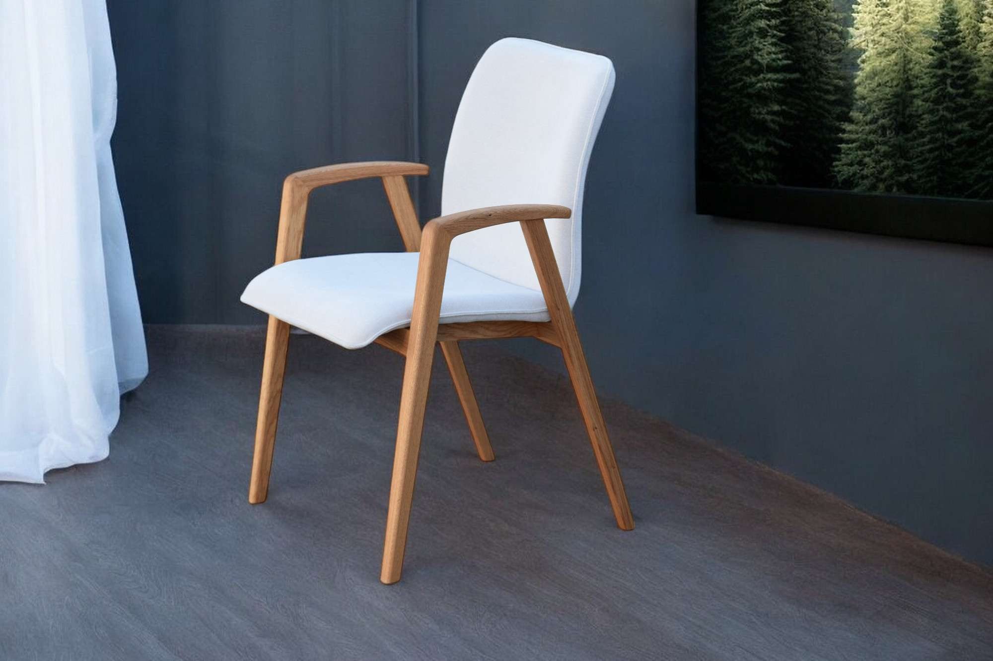 Home affaire Stoel met armleuningen Loreen eetkamerstoel, beklede stoel, designstoel met massief frame, hoogwaardig afgewerkt, armleuningen, stijlvol, comfortabel (set, 2 stuks)