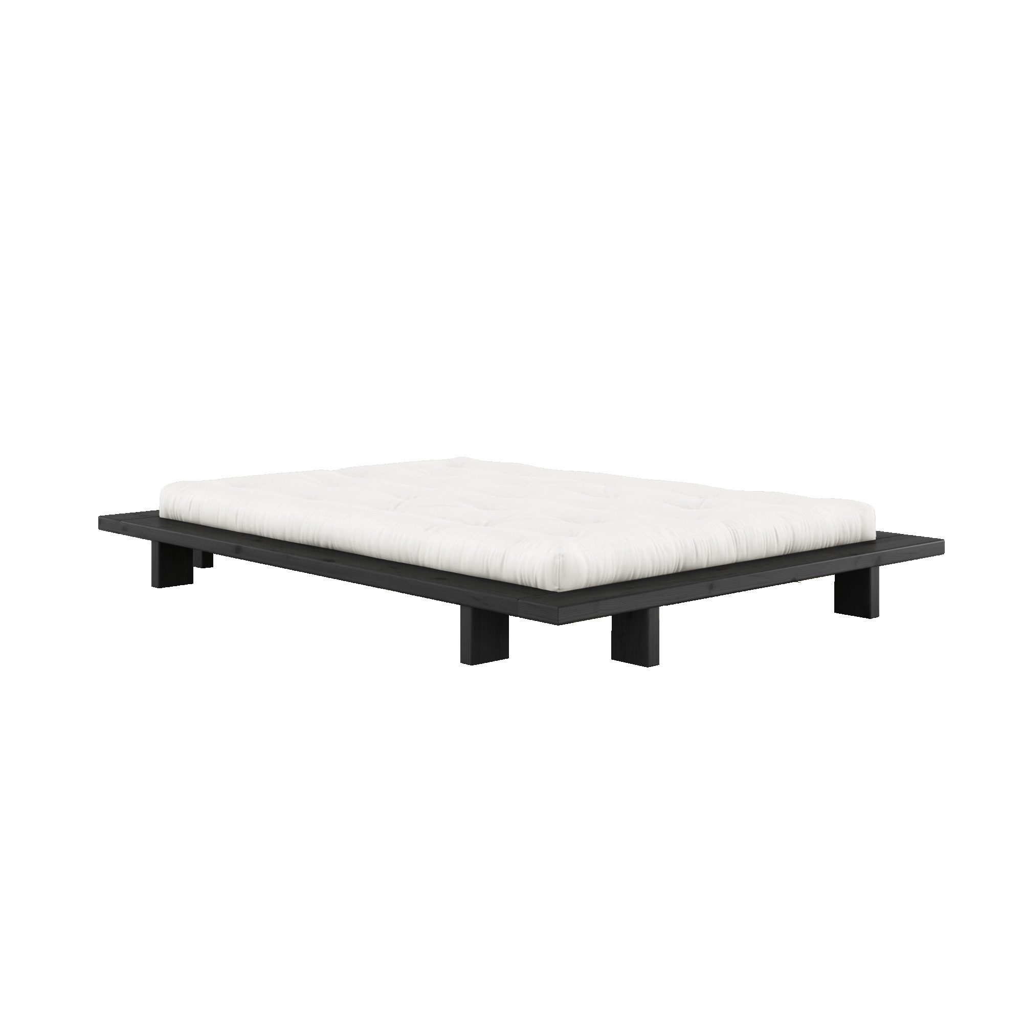 Karup Bedframe JAPAN BED grondbed, houten frame, futonbed, jeugdbed, houten bed Massief houten bed met lattenbodem, massief grenen, bed zonder hoofdeinde