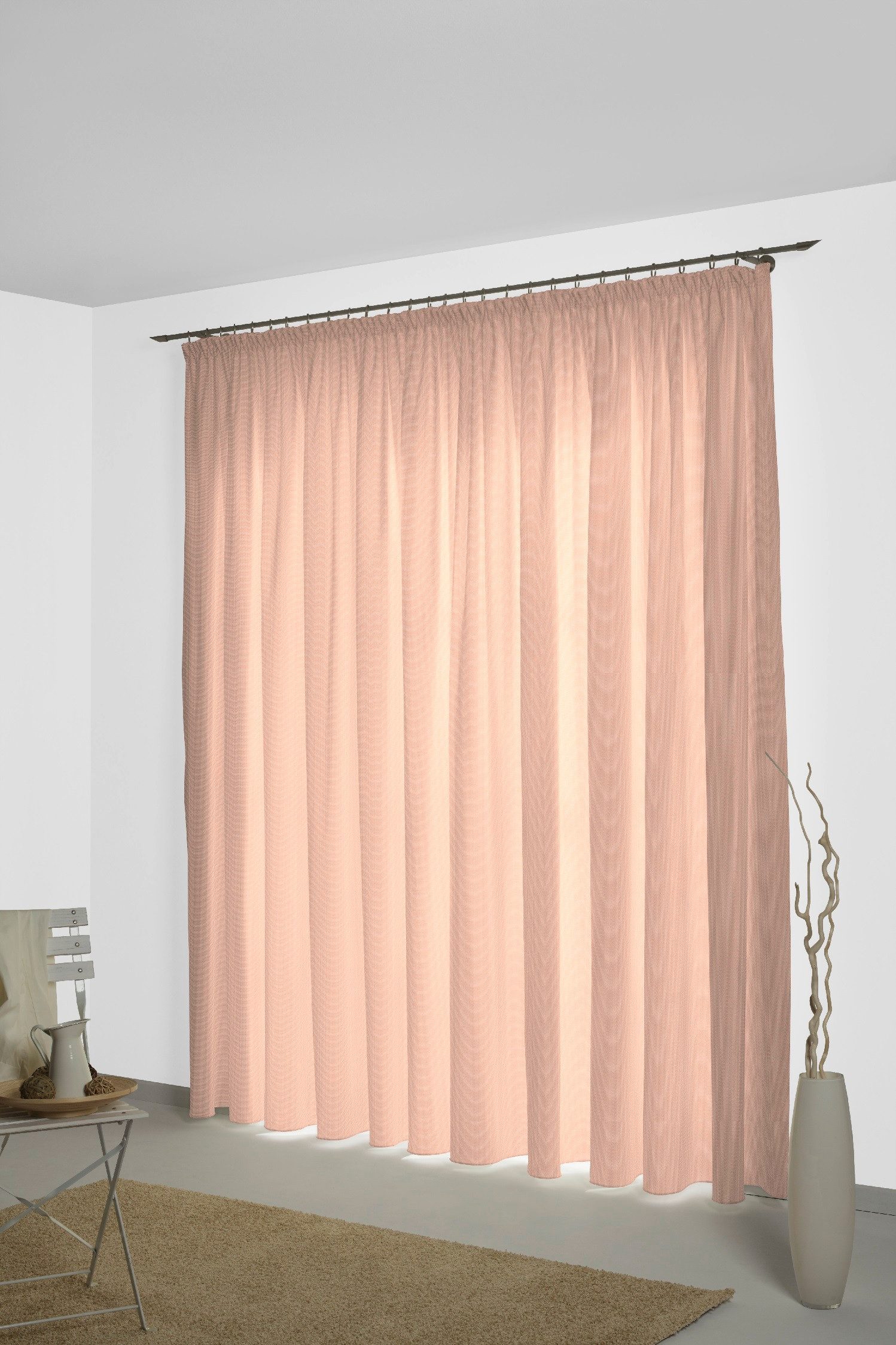 Wirth Gordijn Neveres (1 stuk) kant & klaar gordijnen maat 135 cm x 145 cm beige
