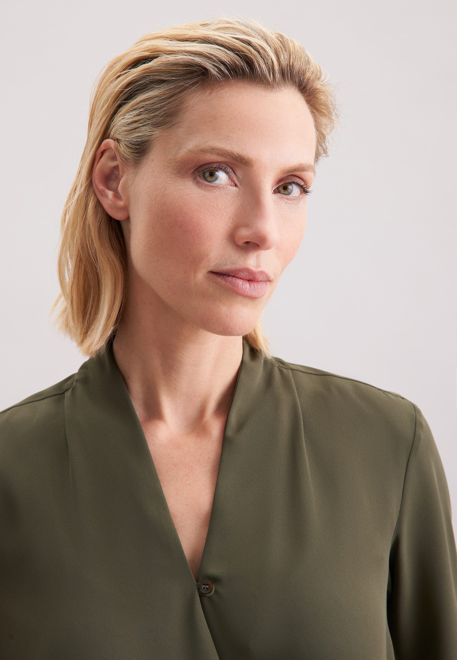 seidensticker Wikkelblouse Zwarte roos 1/1 v-neck uni