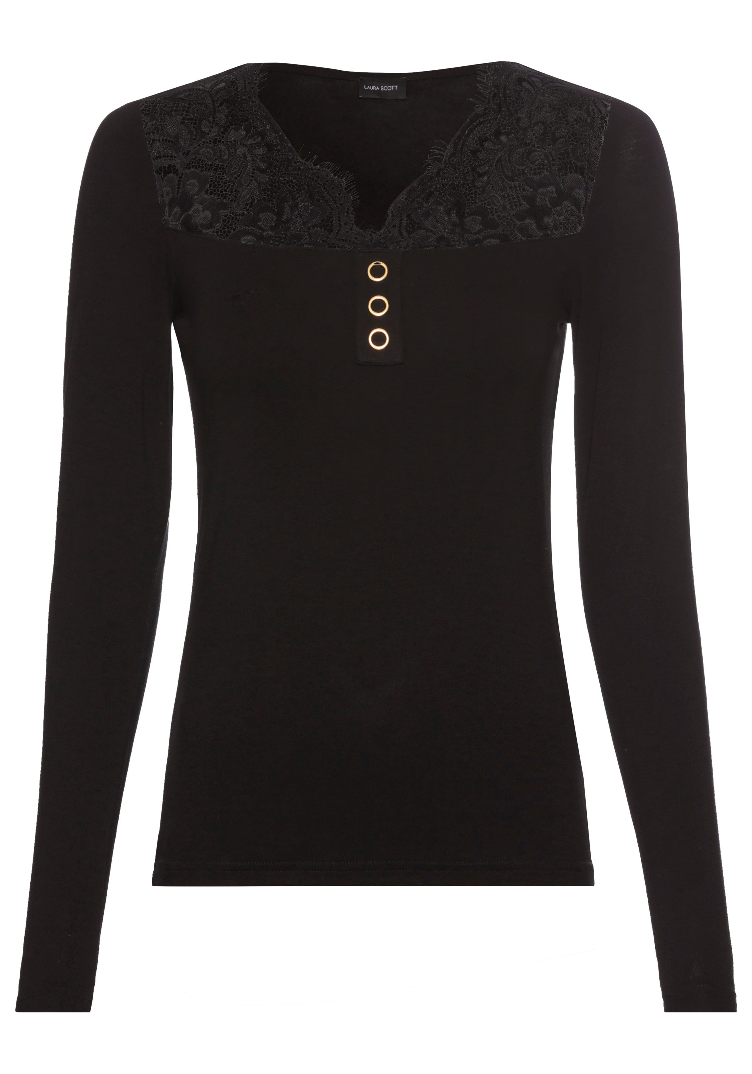 Laura Scott Kanten shirt met mooie sierknopen
