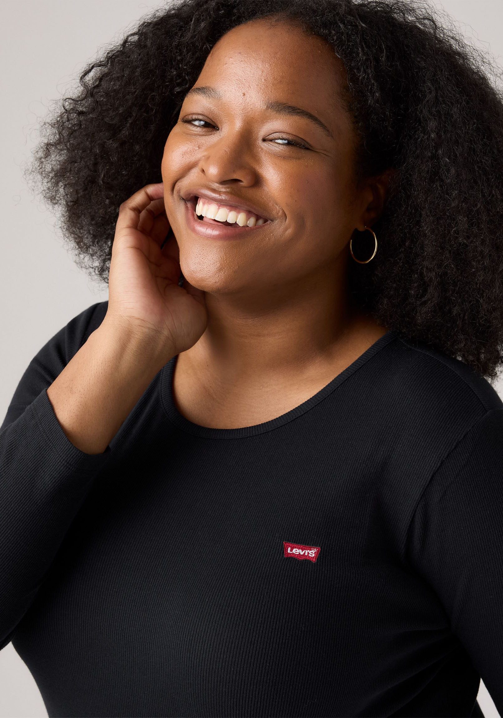 Levi's® Plus Shirt met lange mouwen PL HAYES LS BLACK
