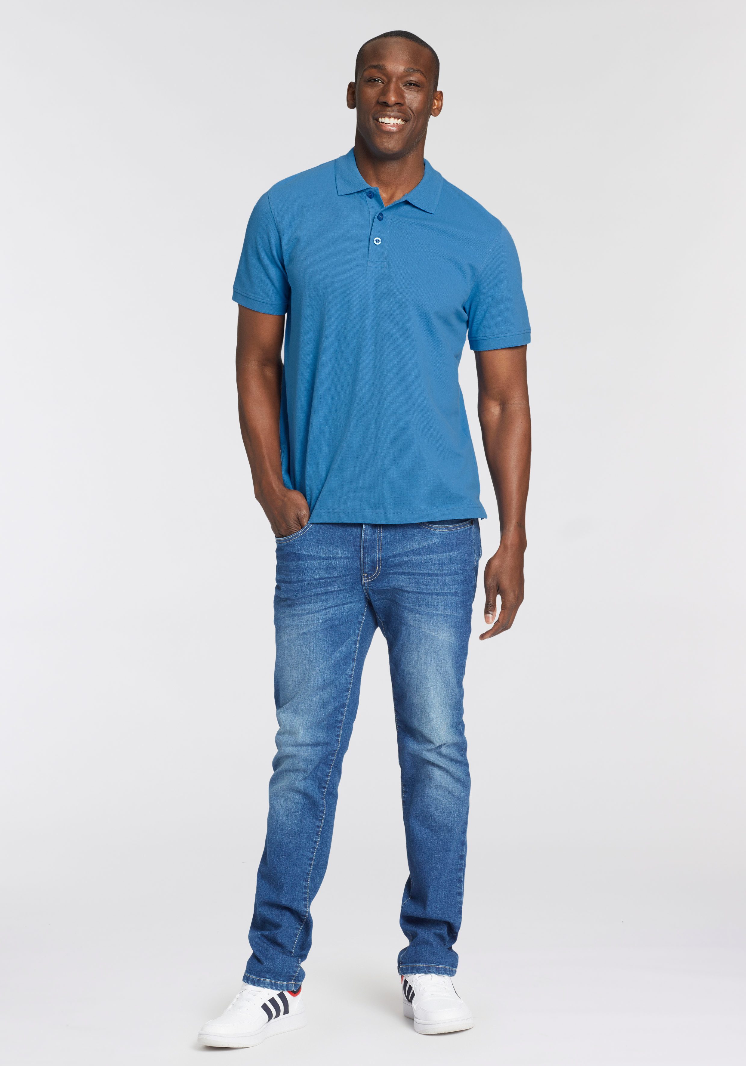 Man's World Poloshirt Korte mouwen, losse pasvorm, effen