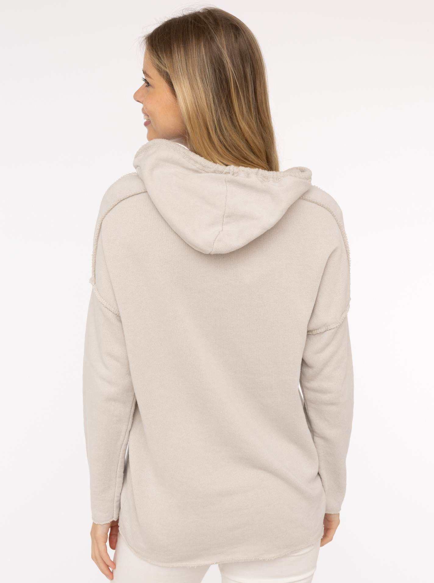 Zwillingsherz Hoodie "Love Yourself" met capuchon en flockprint in frisse kleuren