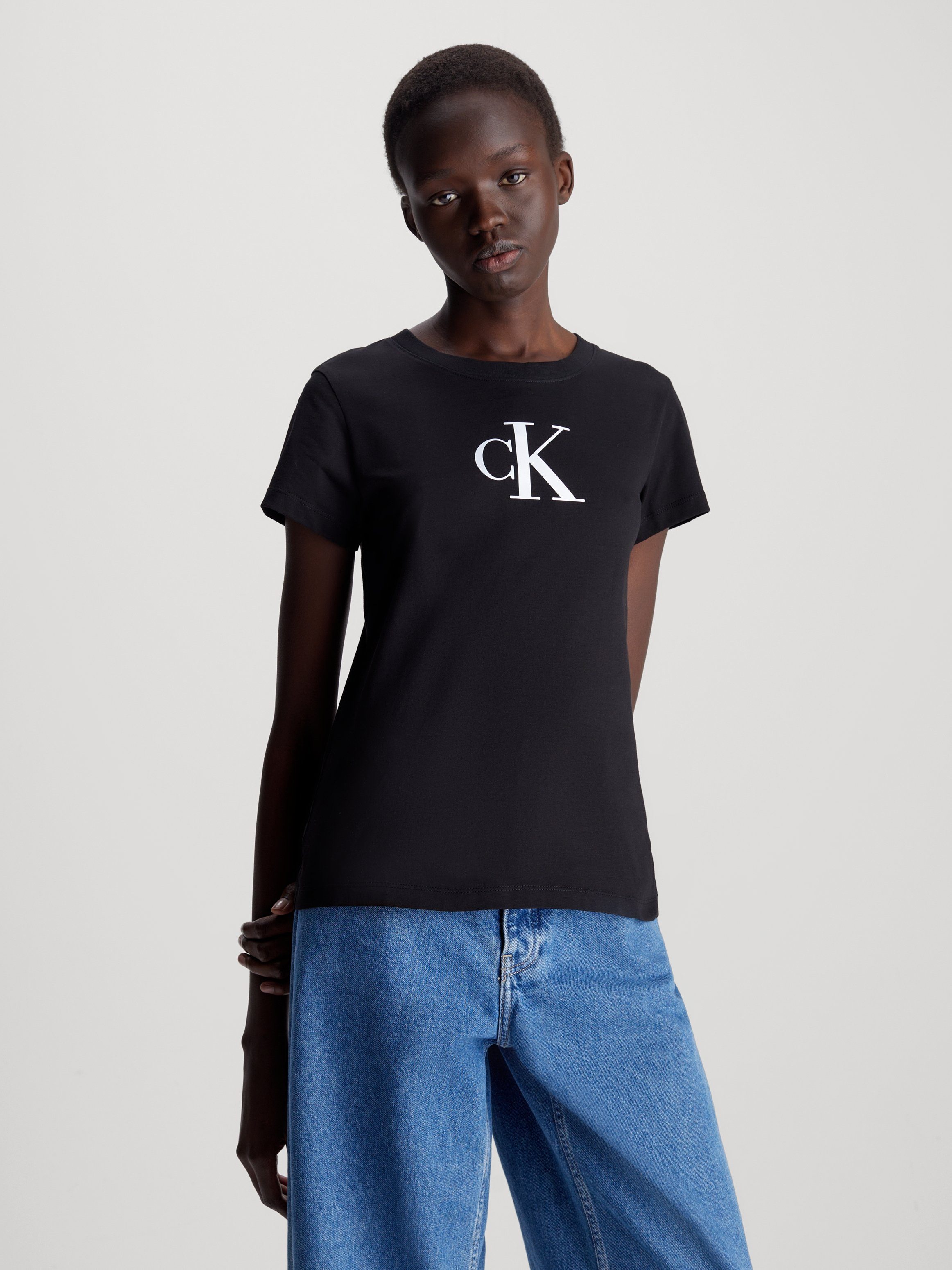 Calvin Klein T-shirt met logo merklabel