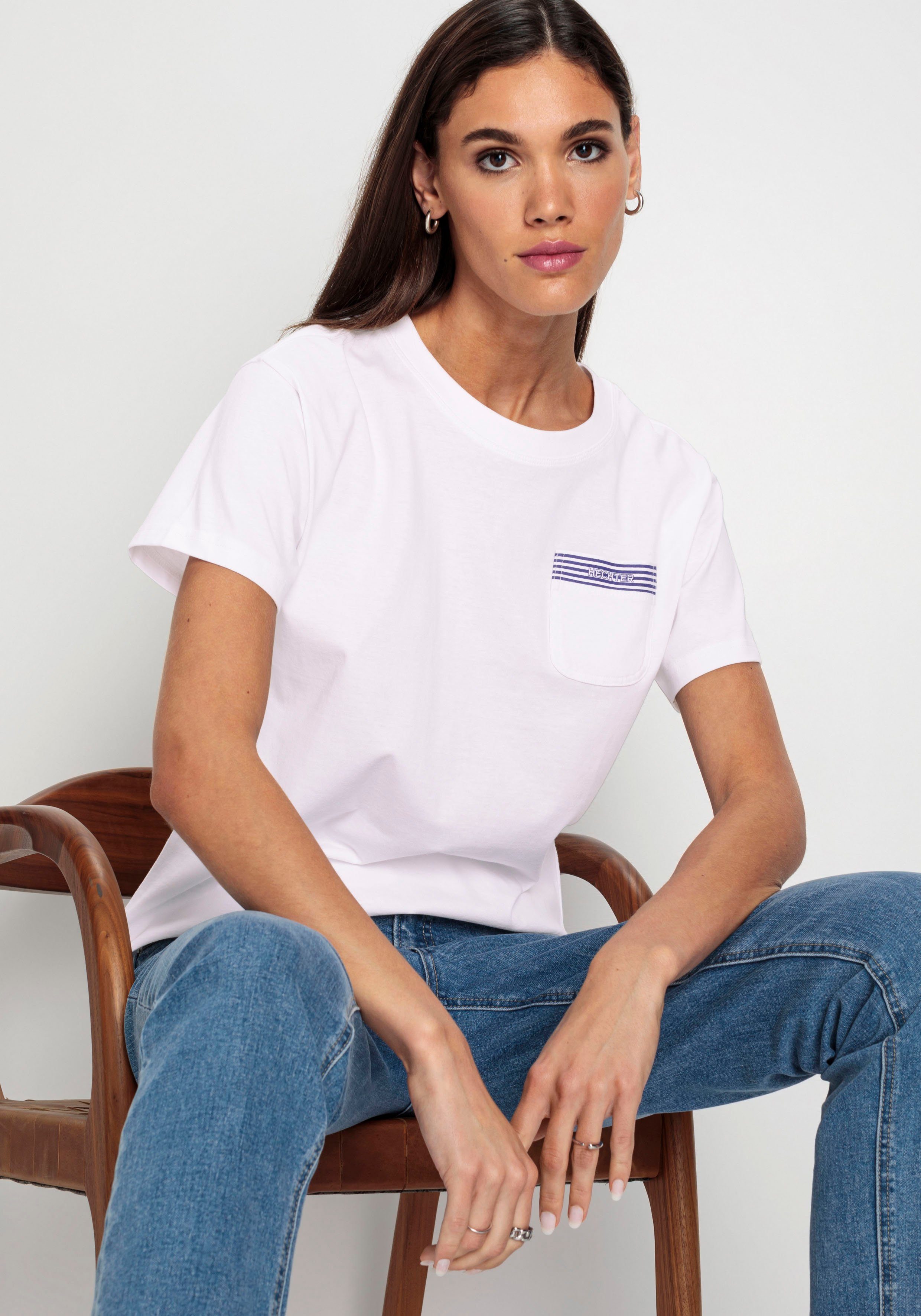 HECHTER PARIS T-shirt met elegante borstzak nieuwe collectie