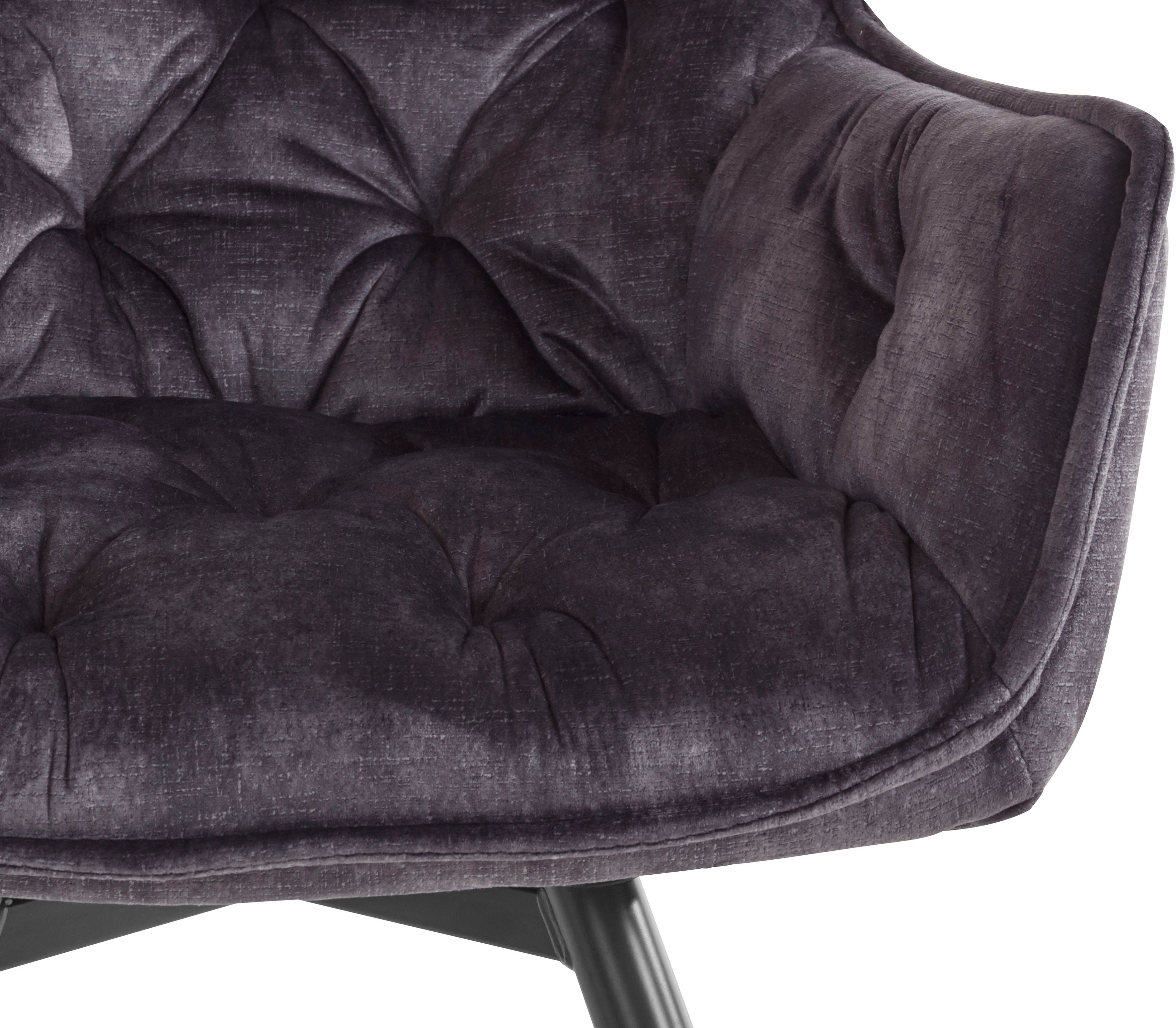 HELA Eetkamerstoel Mara Draaistoel, teddy bekleding, geweven stof of velvet (set)