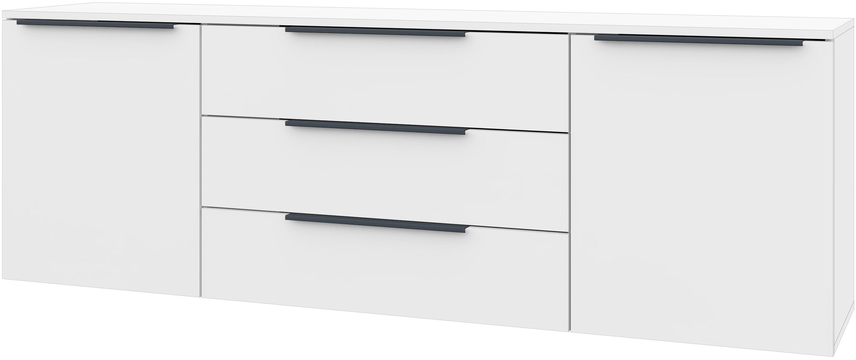 borchardt Möbel Kast Tom Aluminium grepen in grafietgrijs mat, in hoogte verstelbare legplanken