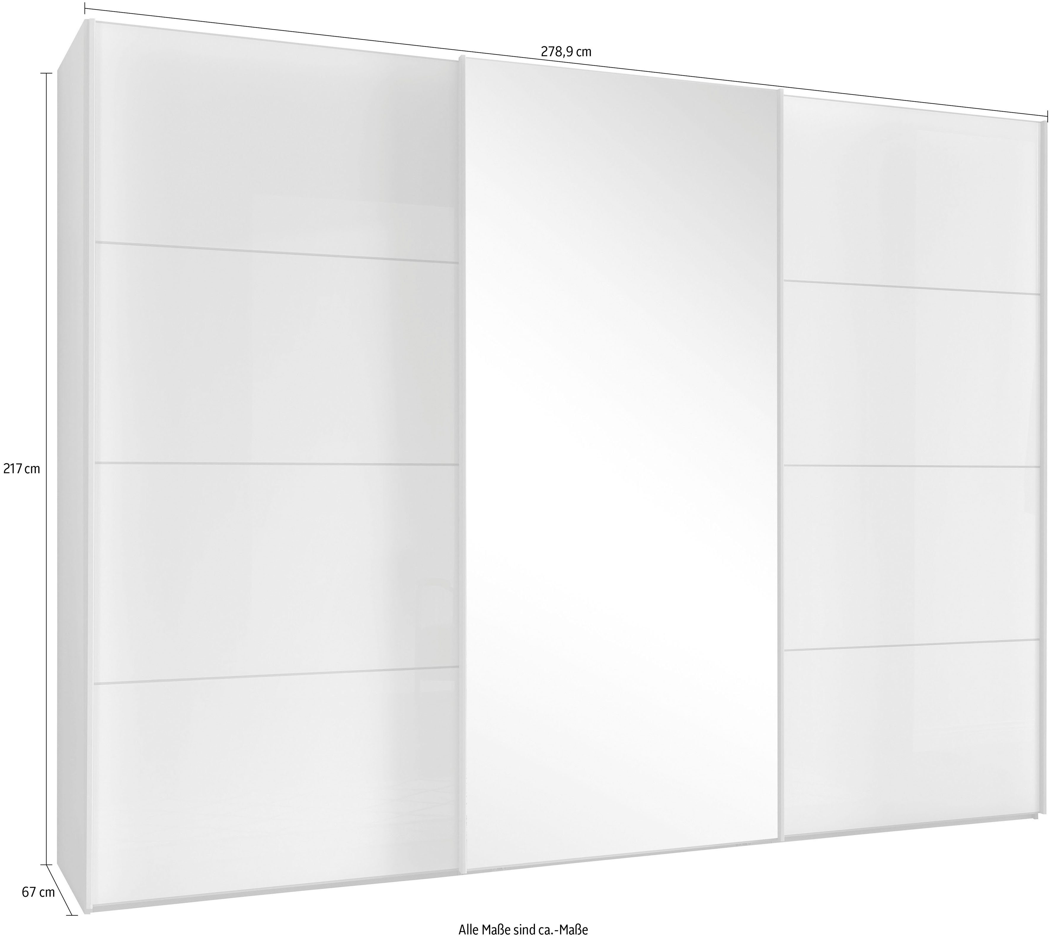 WIEMANN Zweefdeurkast Kos met spiegeldeur en schaduwvoeg