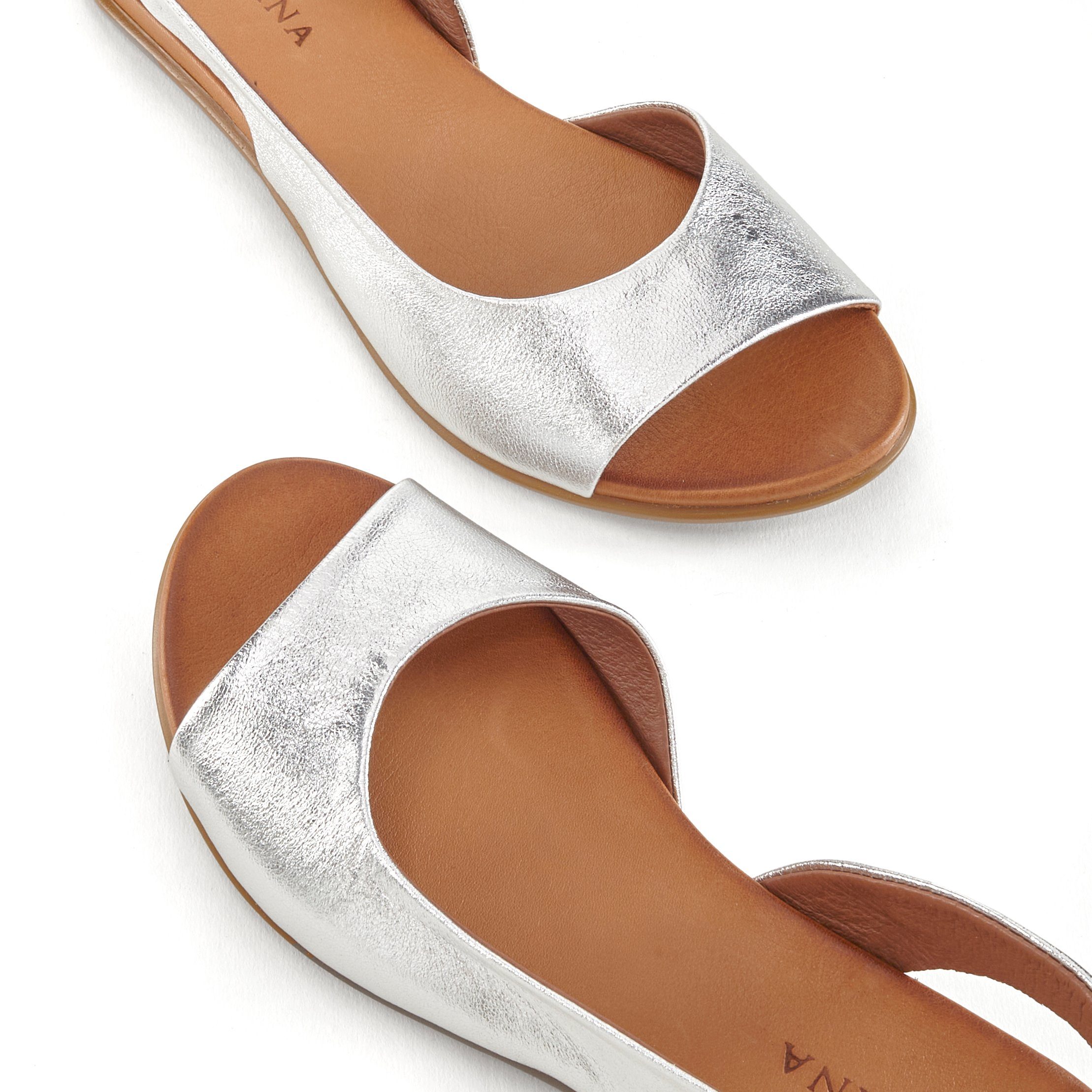 Lascana Sandalen van leer in modieuze metallic-look, sandaal, zomerschoen