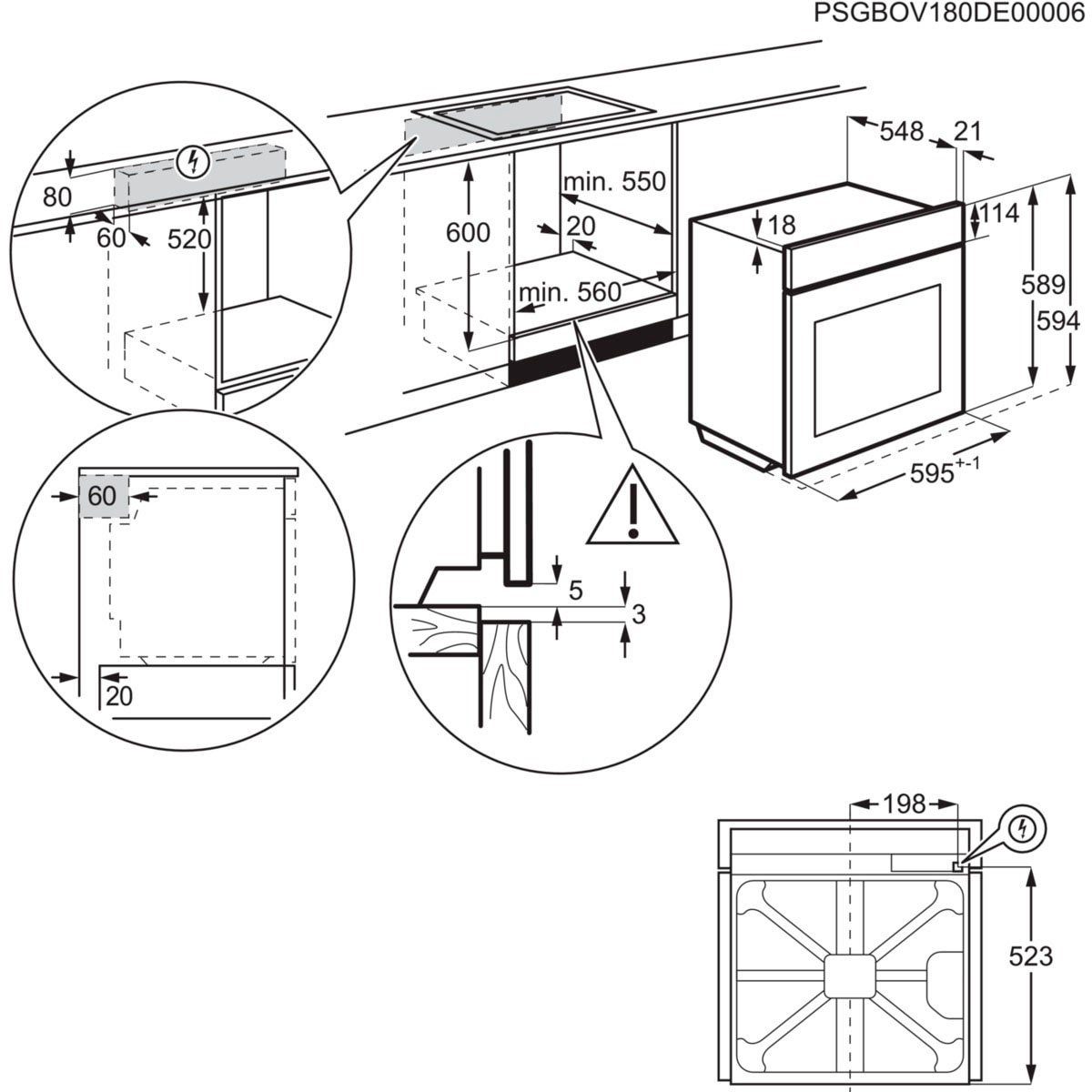 AEG Inbouw elektrisch fornuisset EES33101ZM Multifunctioneel fornuis