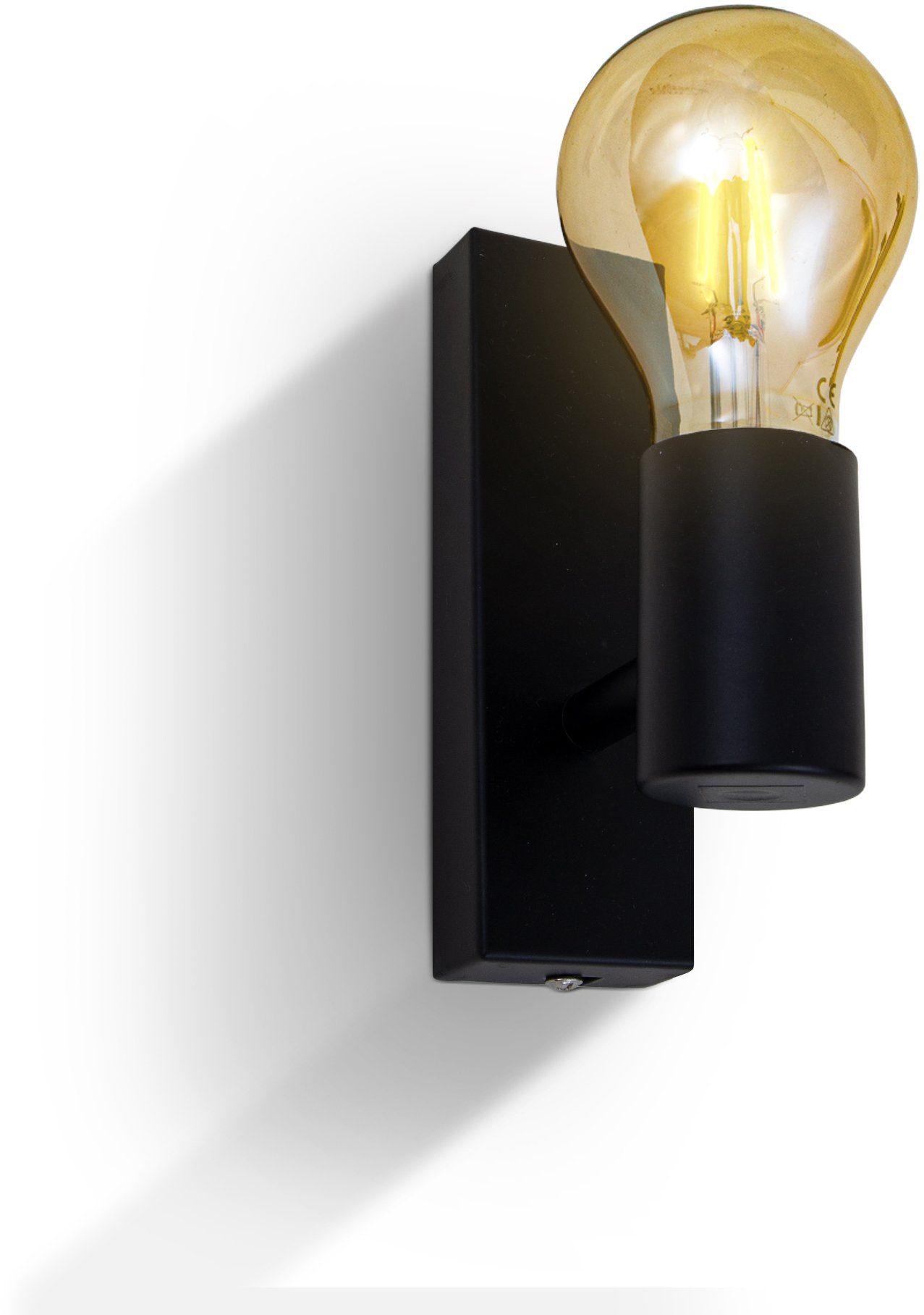 B.K.Licht Led-wandlamp Retro wandlamp vintage wandspot mat industrieel woonkamer gang E27