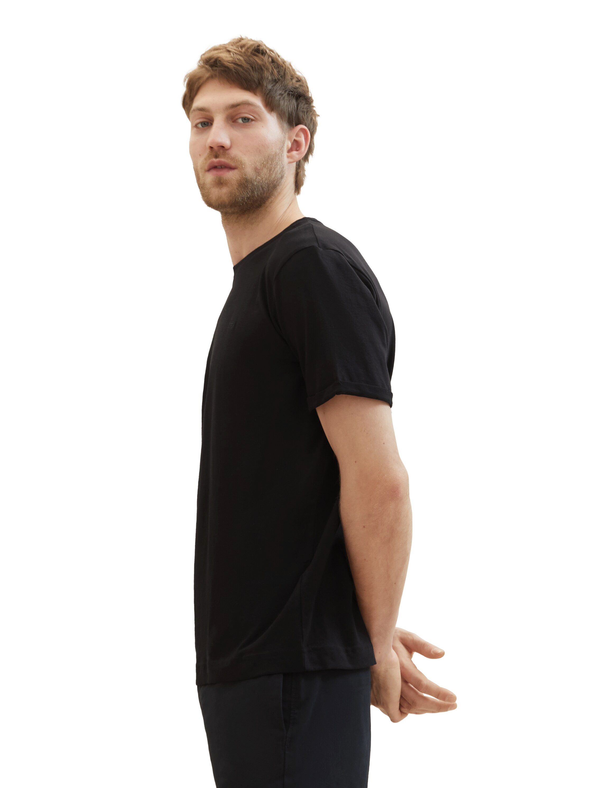 Tom Tailor T-shirt met logoborduursel (set, 3-delig)