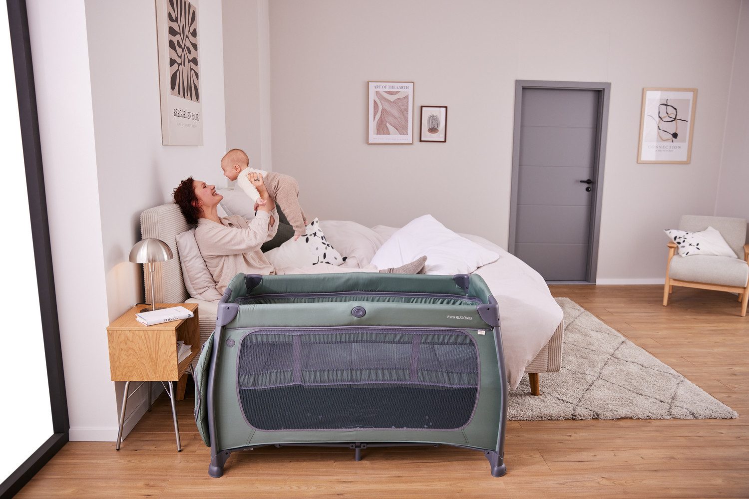 Hauck Baby-campingbed Play N Relax Center, dark blue inclusief newborn-inzet, verschoonruimte, uitgang, wielen