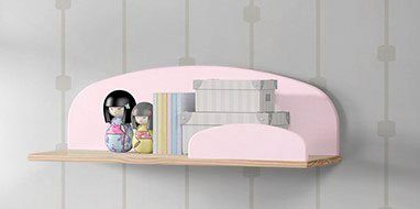 Vipack Kinderrek Kiddy, plank massief dennenhout, om op te hangen Wandplank MDF componenten gelakt, keuze 45 cm of 65 cm breed