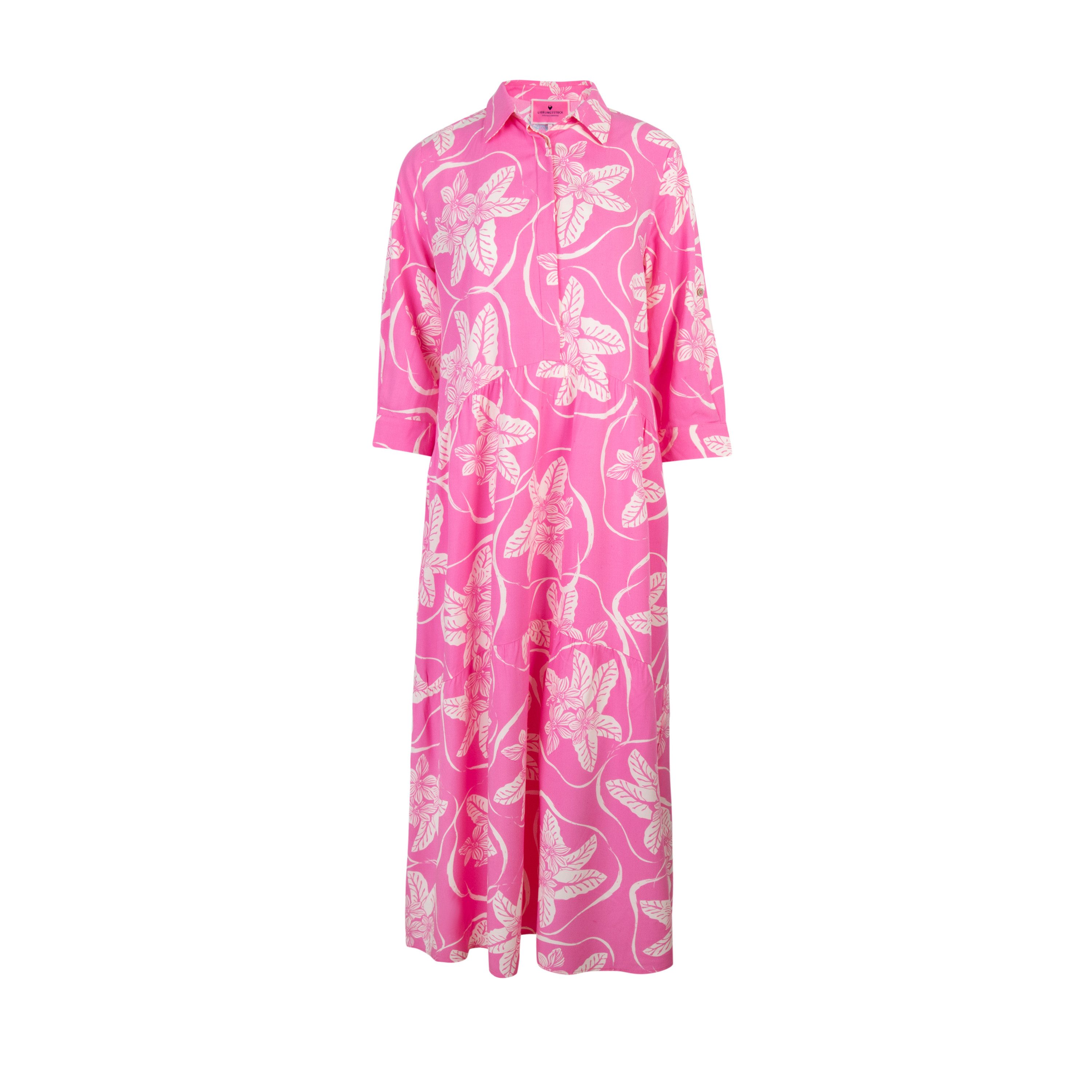 Lieblingsstück Jurk met overhemdkraag RorabethL met tropical-print