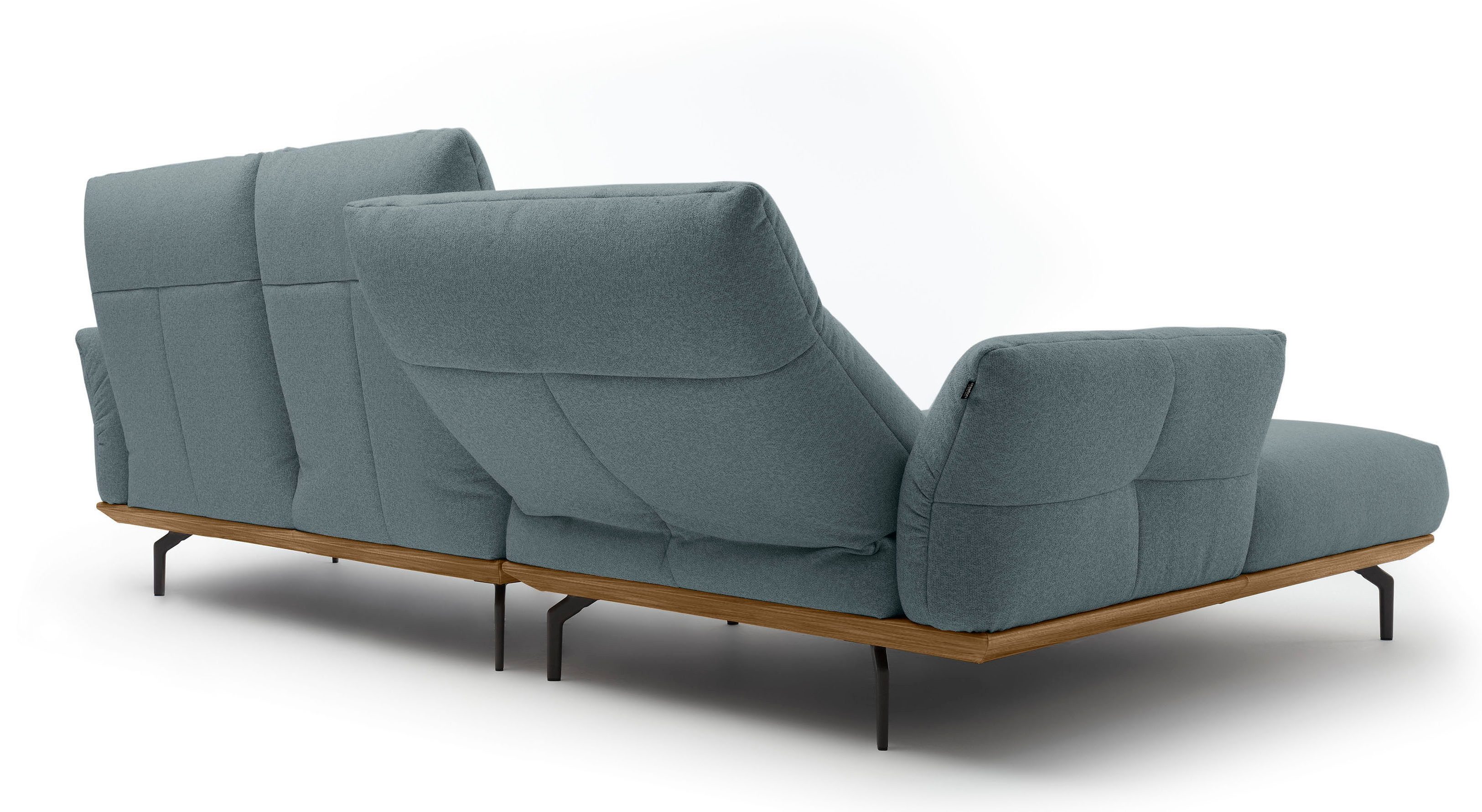 Creation BY ROLF BENZ Hoekbank CR.460 Sokkel in walnotenhout, onderstel in umbra grijs, breedte 298 cm