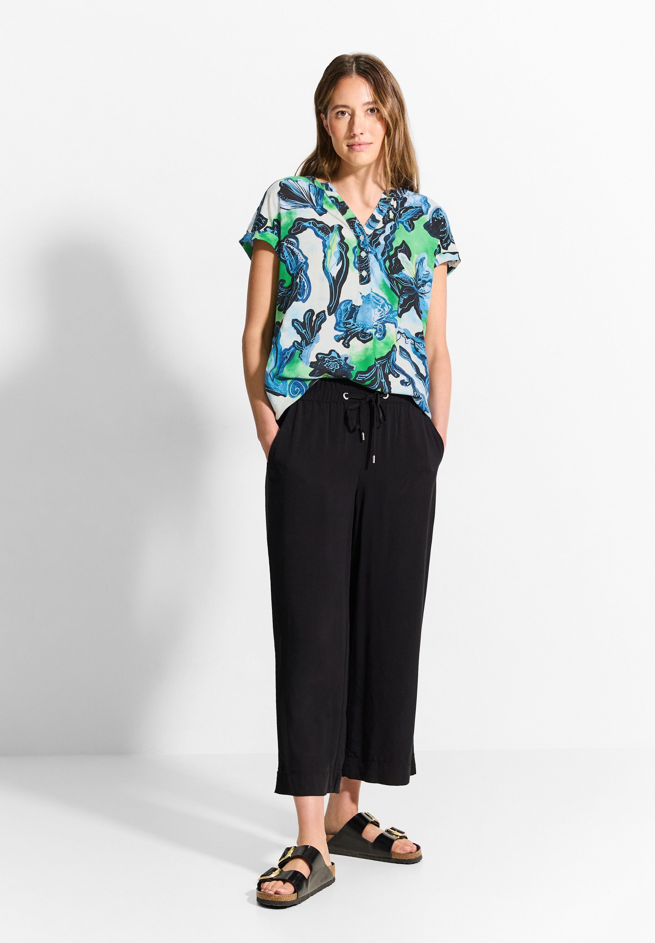 Cecil Blouse met korte mouwen van pure viscose