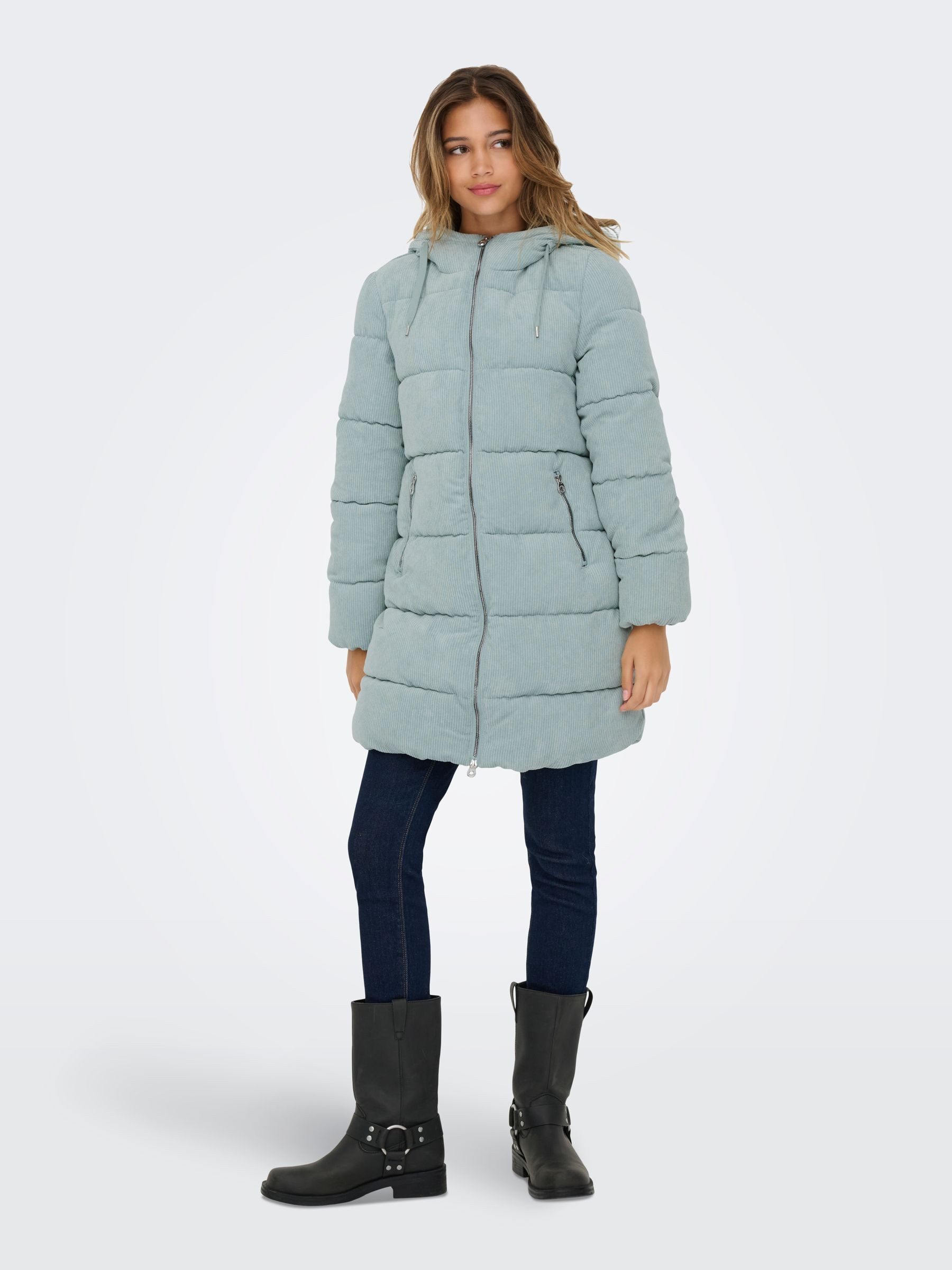 Only Gewatteerde jas ONLDOLLY LONG CORDUROY PUFFER OTW