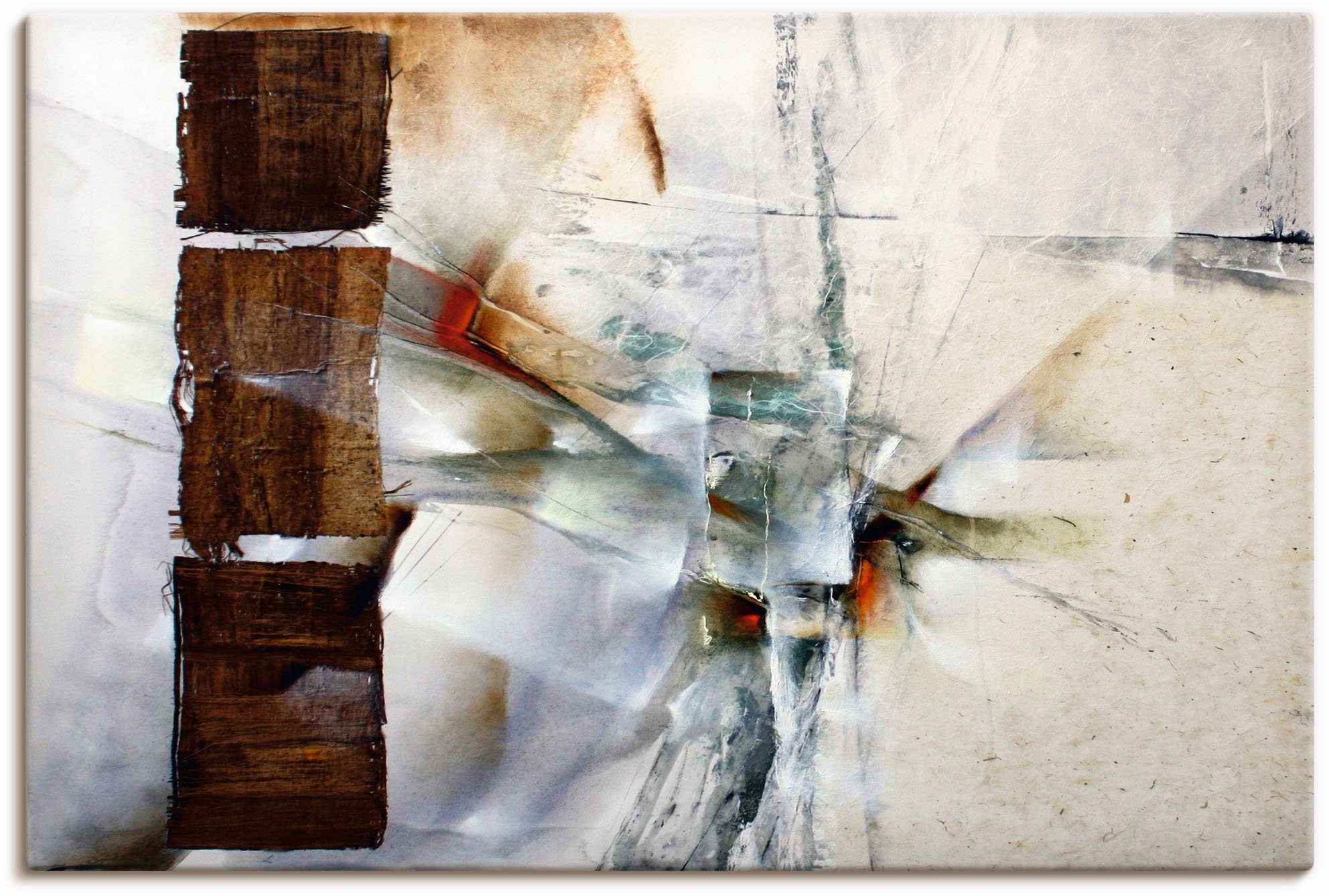 Artland Artprint Abstracte compositie in wit in vele afmetingen & productsoorten - artprint van aluminium / artprint voor buiten, artprint op linnen, poster, muursticker / wandfoli