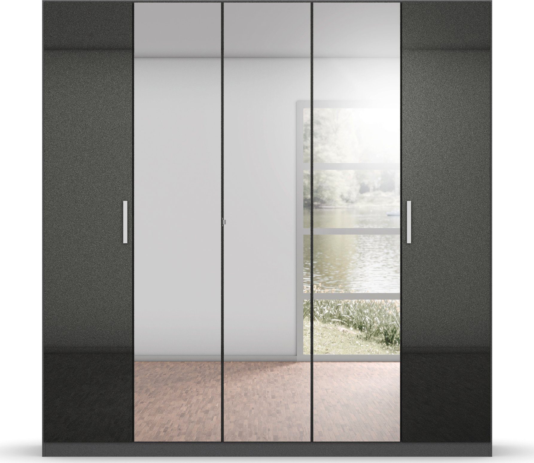 rauch Draaideurkast Koluna Hoogglansfront met spiegel, inclusief 2 lades en extra planken