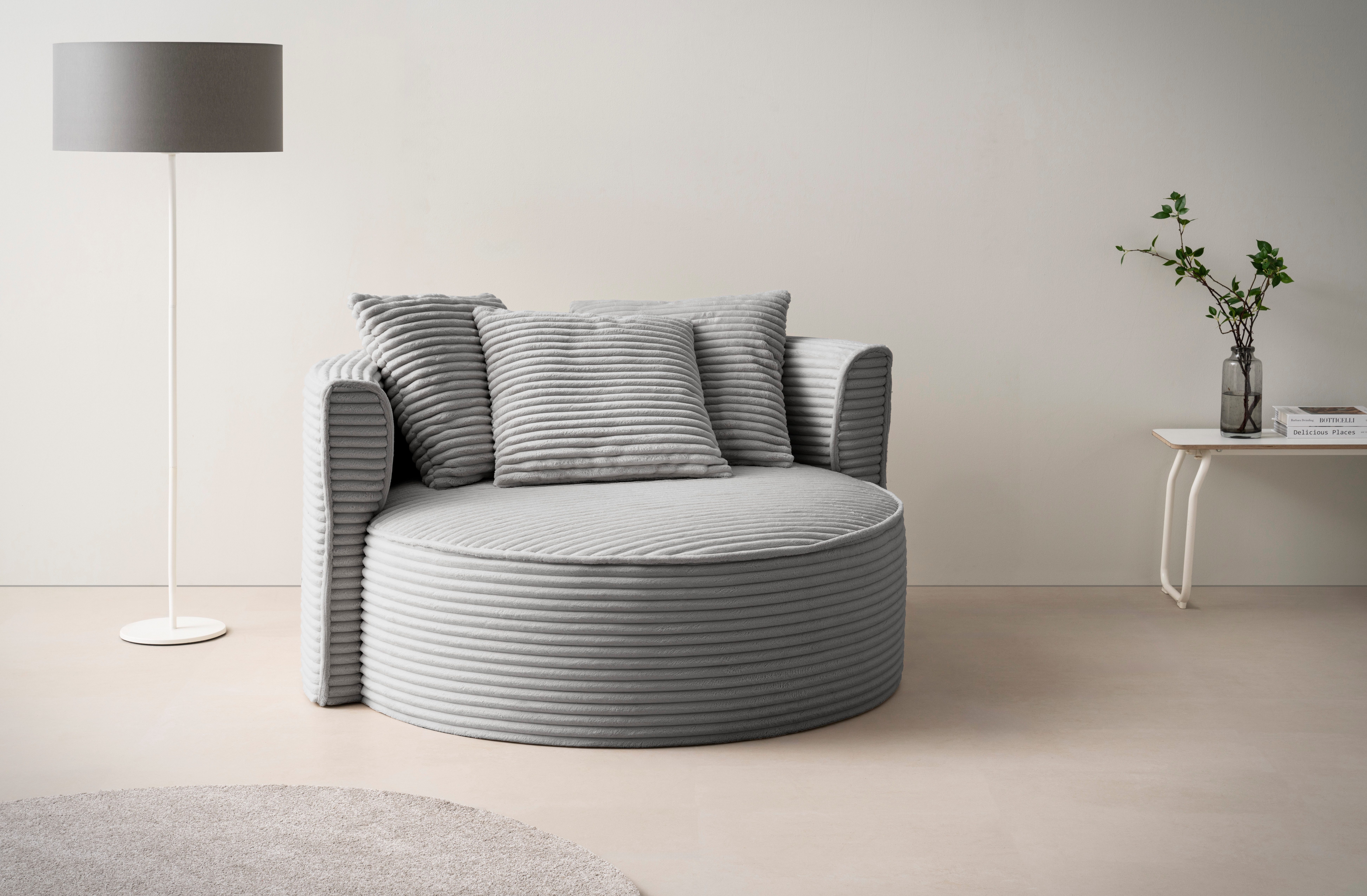 LeGer Home by Lena Gercke XXL-fauteuil Isalie, stoel in moderne kleuren, leesstoel, loveseat, grote stoel fauteuils grijs