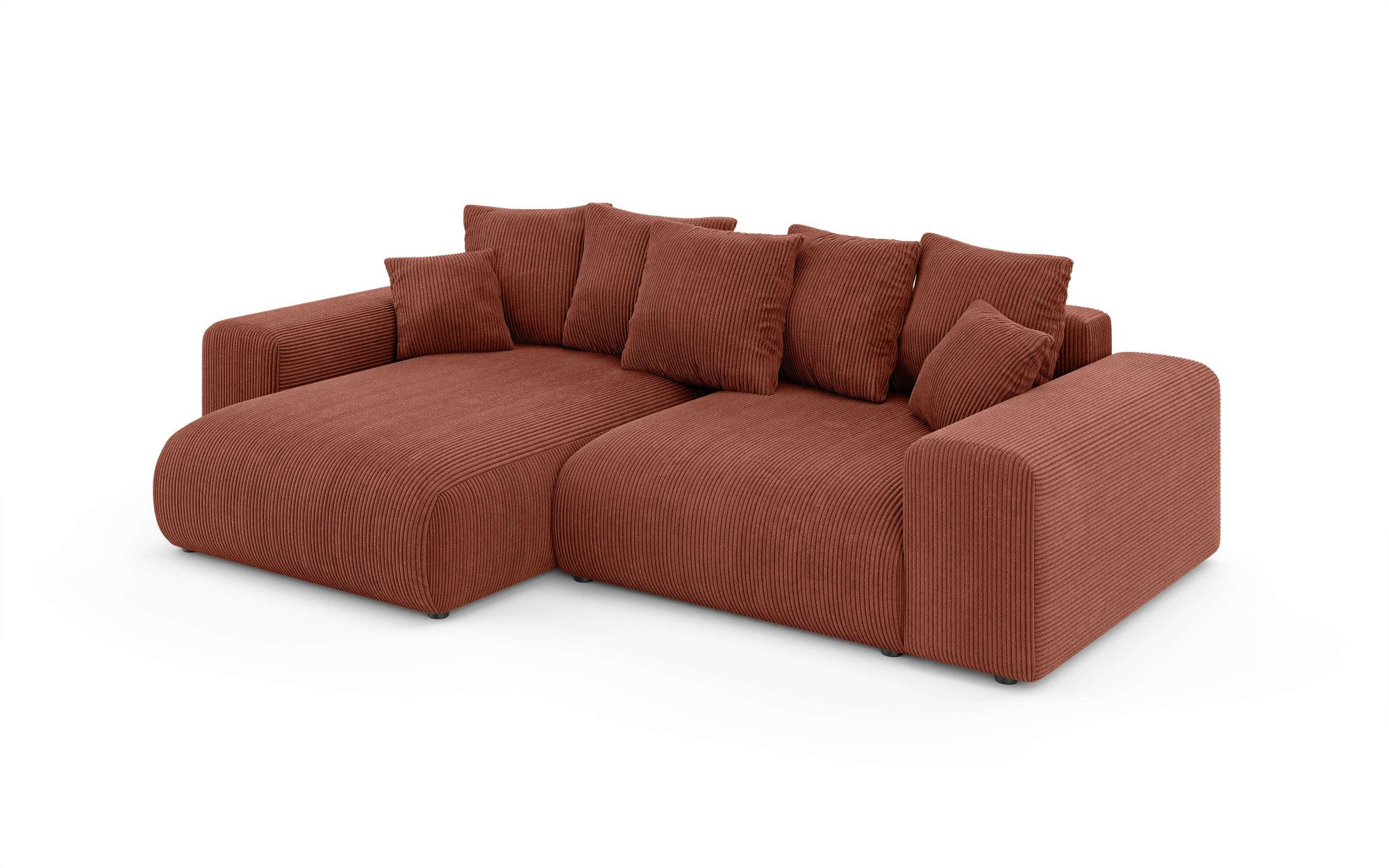 Home affaire Hoekbank LAKESIDE met bedfunctie en bedlade, B/D/H 257/166/84 cm L-vorm, recamiere aan beide zijden monteerbaar, golfondersteuning