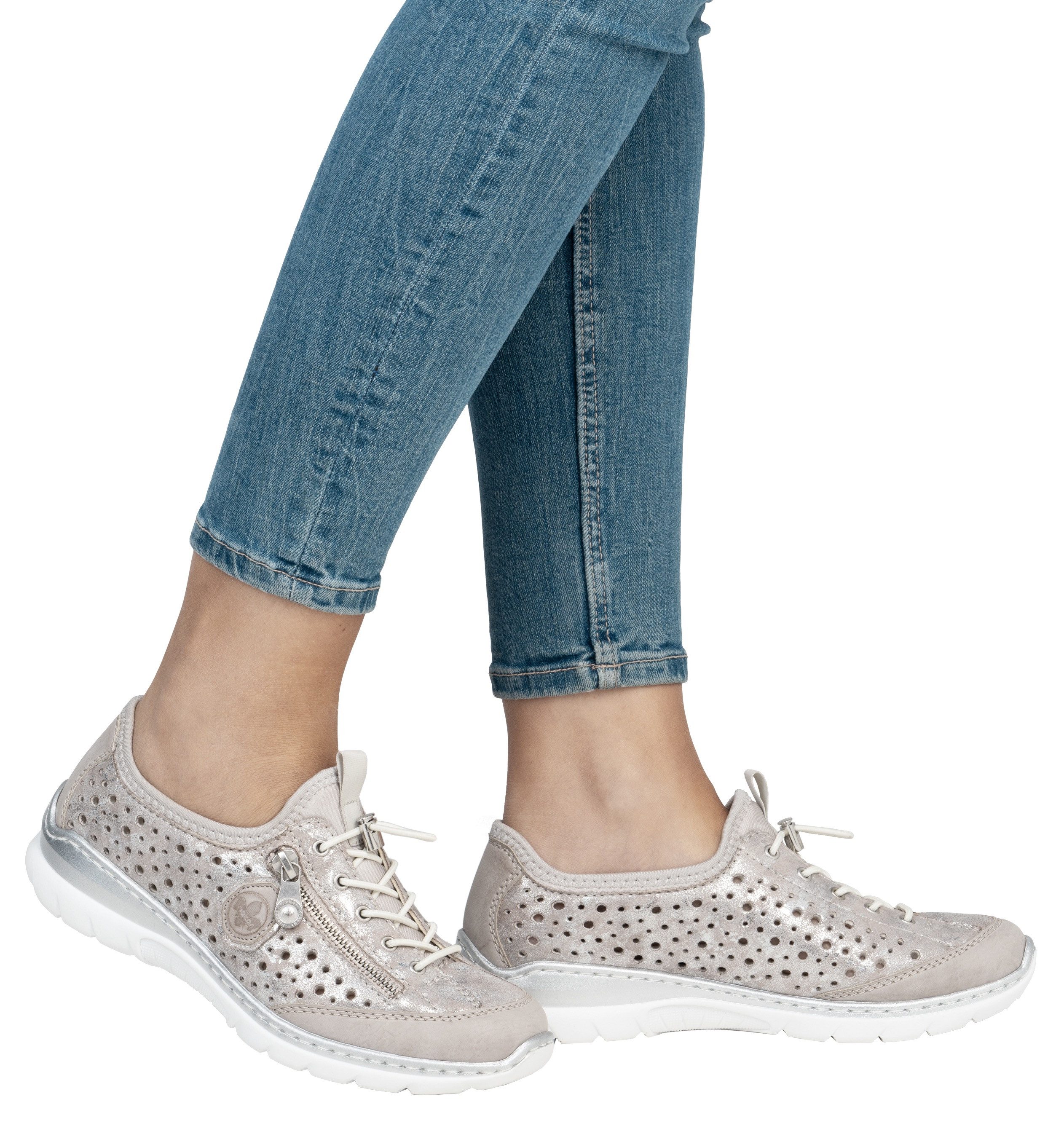 Rieker Slip-on sneakers , instapschoen, vrijetijdsschoen, lage schoen met snelle sluiting