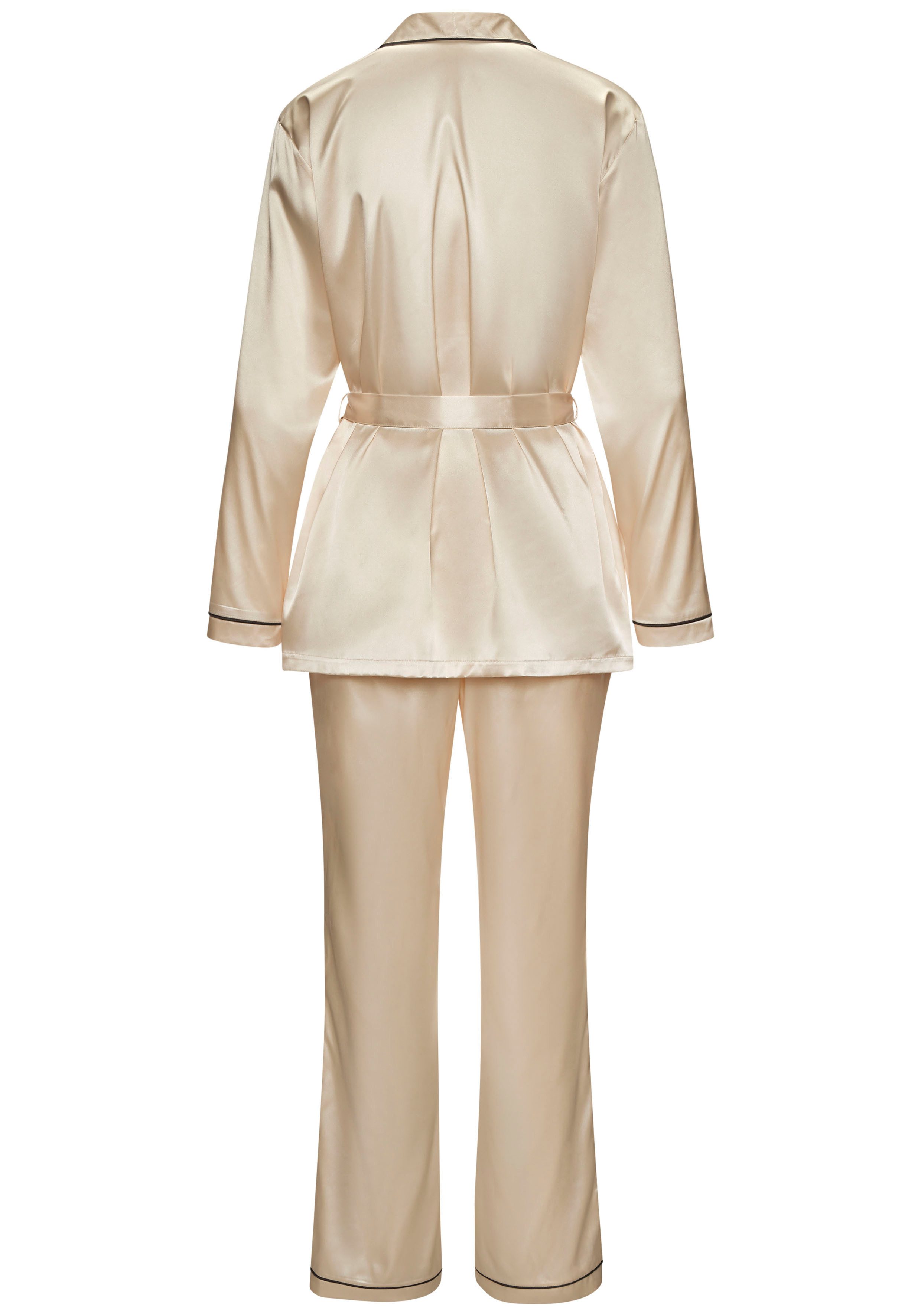 Bruno Banani Pyjama met contrasterende paspel-details (2-delig 1 stuk)