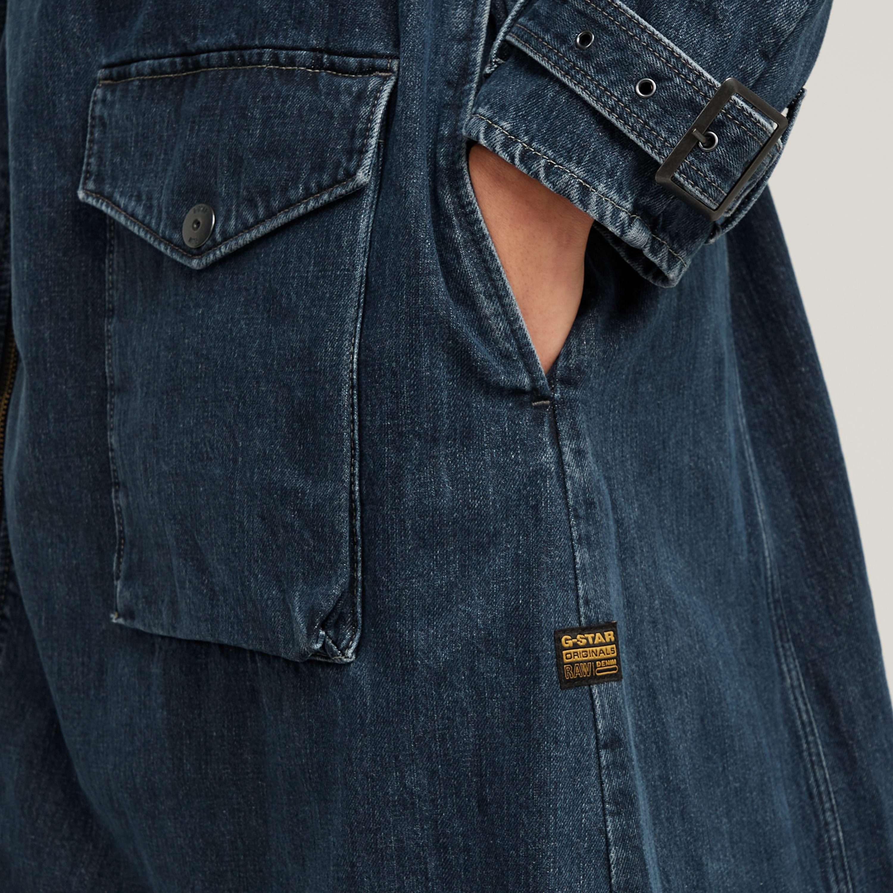 G-Star RAW Bikerjack Long Biker Trench met verstelbaar tailleceintuur