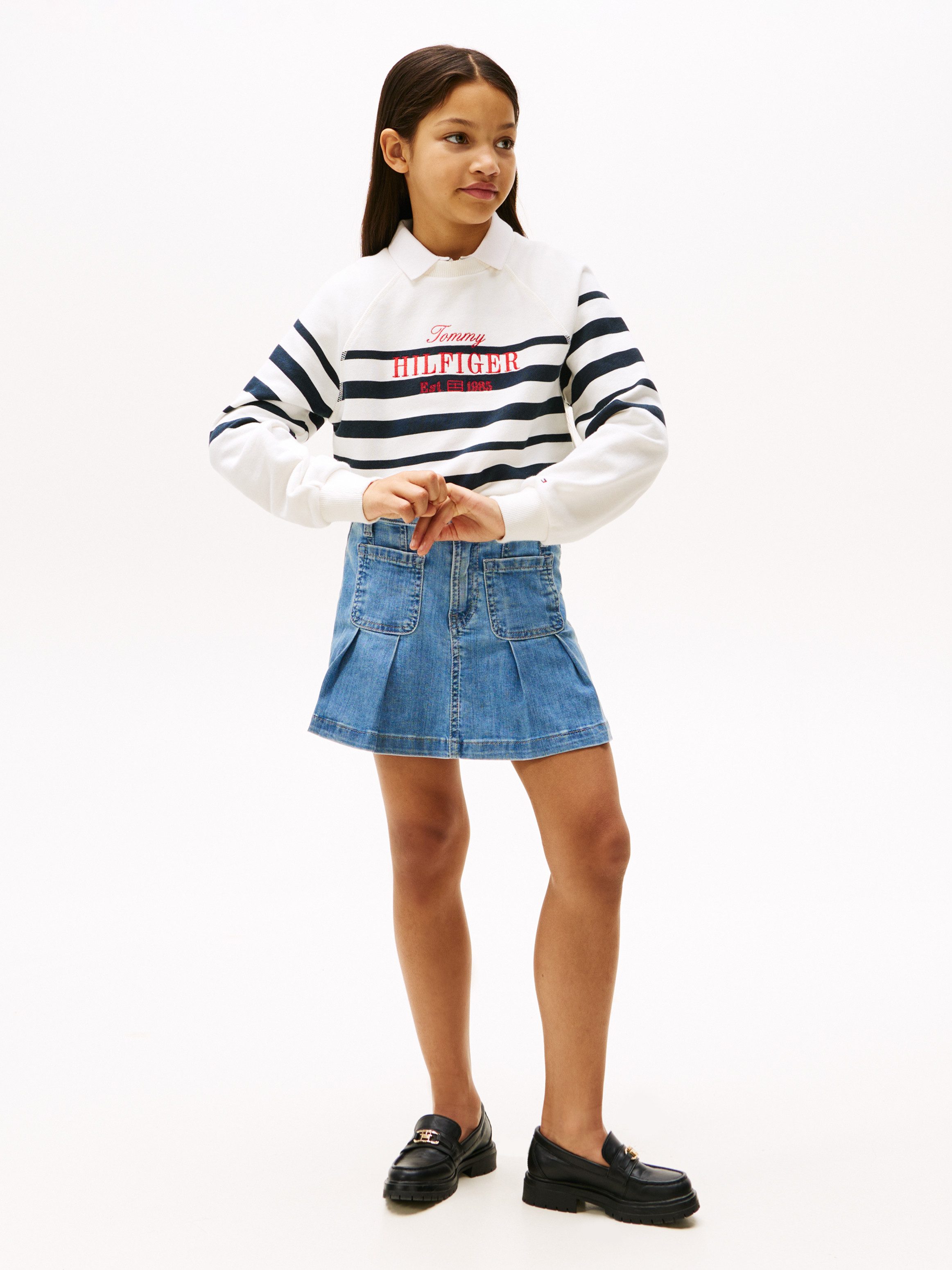 Tommy Hilfiger Plooirok DENIM SKIRT PLEATED
