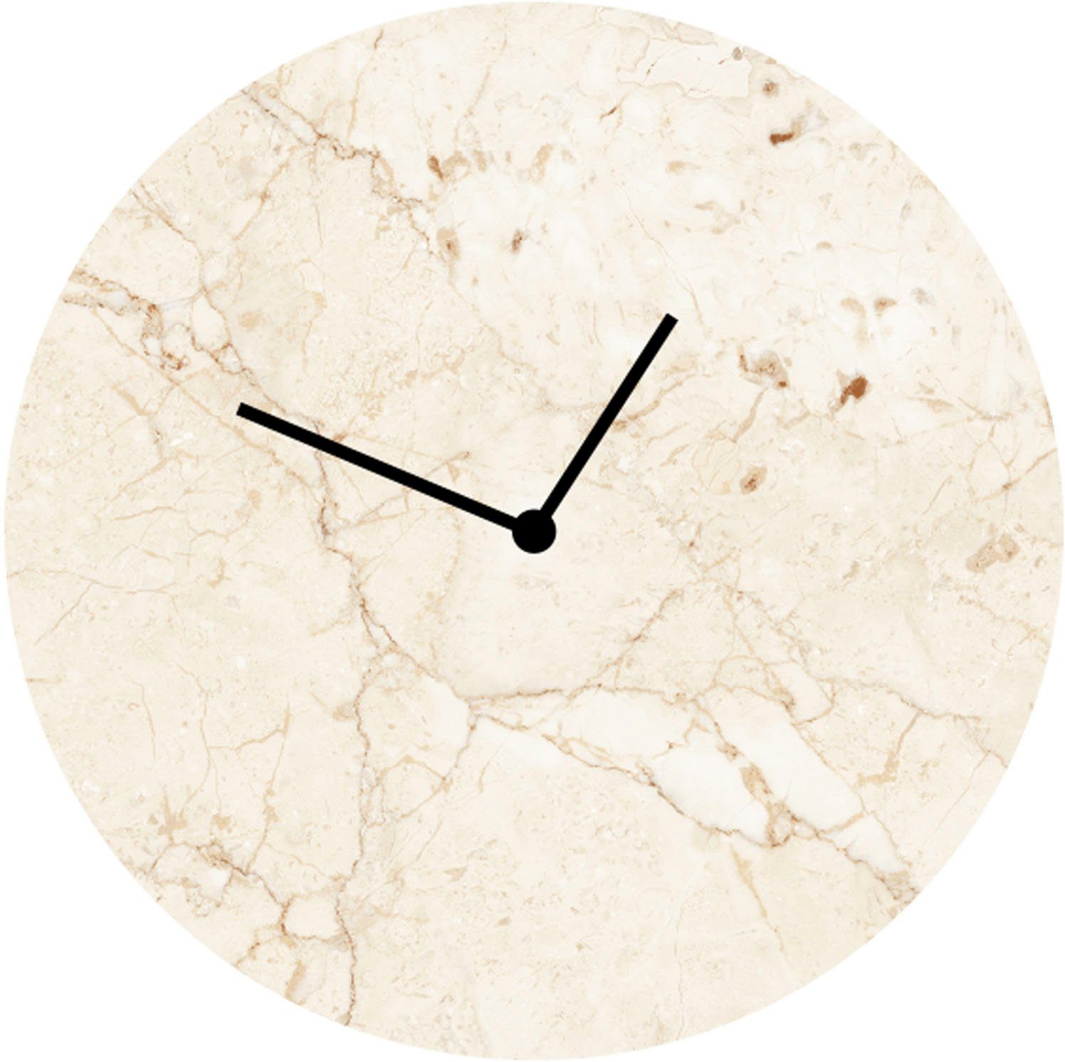 LeGer Home by Lena Gercke Wandklok Marmerbeige rond, ø 30 cm, van acrylglas, geruisloos (1-delig)