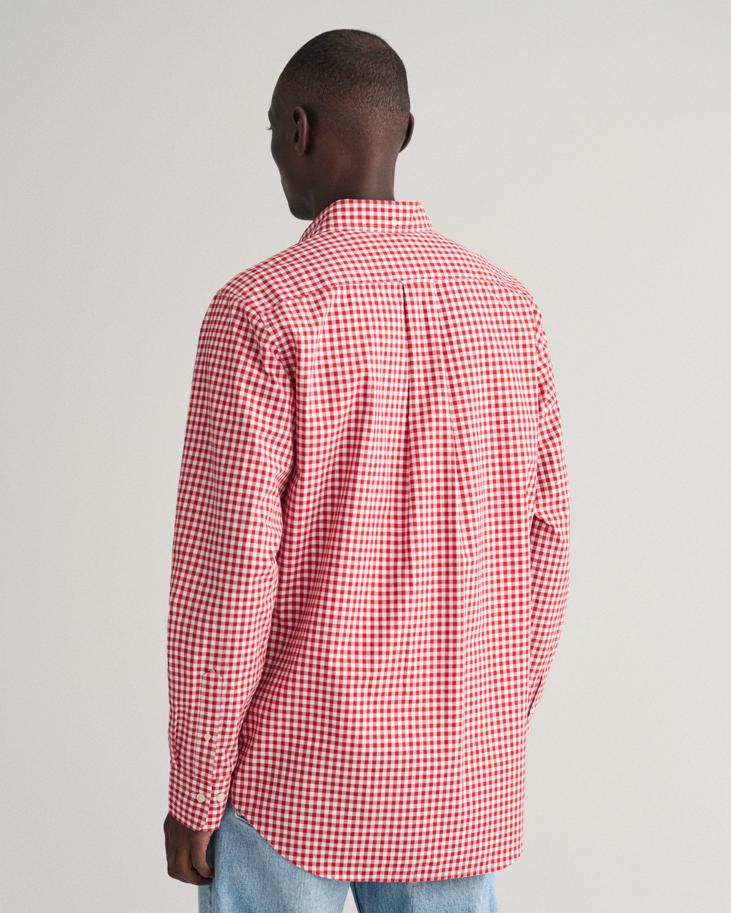 Gant Overhemd met lange mouwen REG POPLIN GINGHAM SHIRT met logoborduursel op borsthoogte