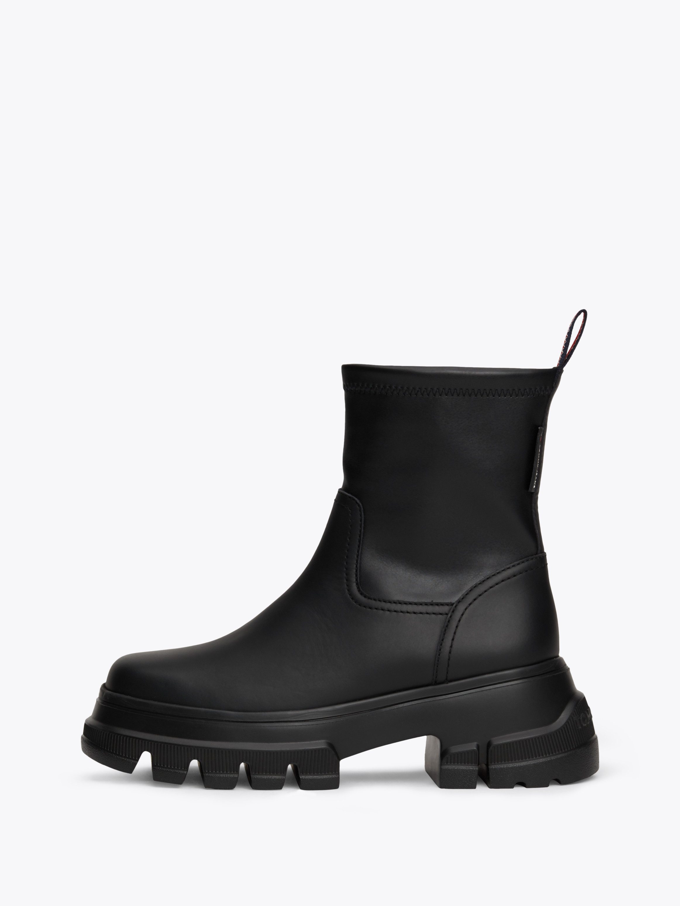 TOMMY JEANS Laarsjes TJW CHUNKY CHELSEA BOOT MIX MAT blokhak, plateau, instap laarzen, combat-boots met label