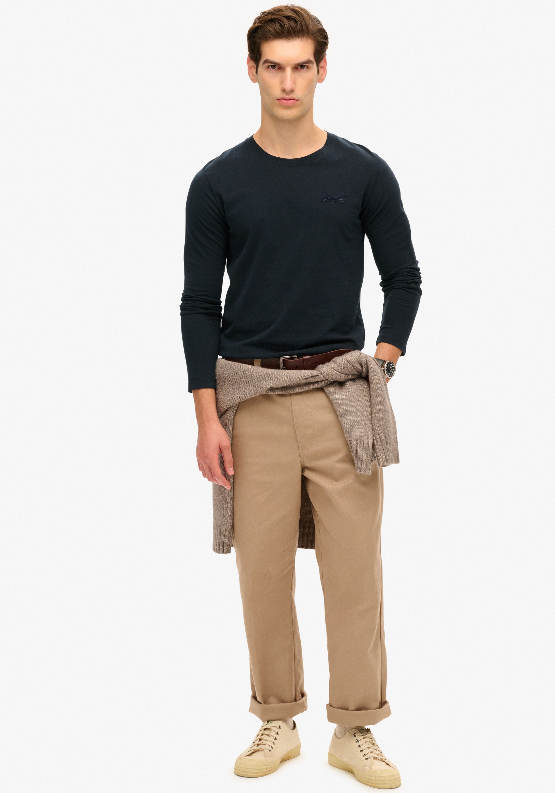 Superdry Shirt met lange mouwen ESSENTIAL LOGO LONG SLEEVE TOP
