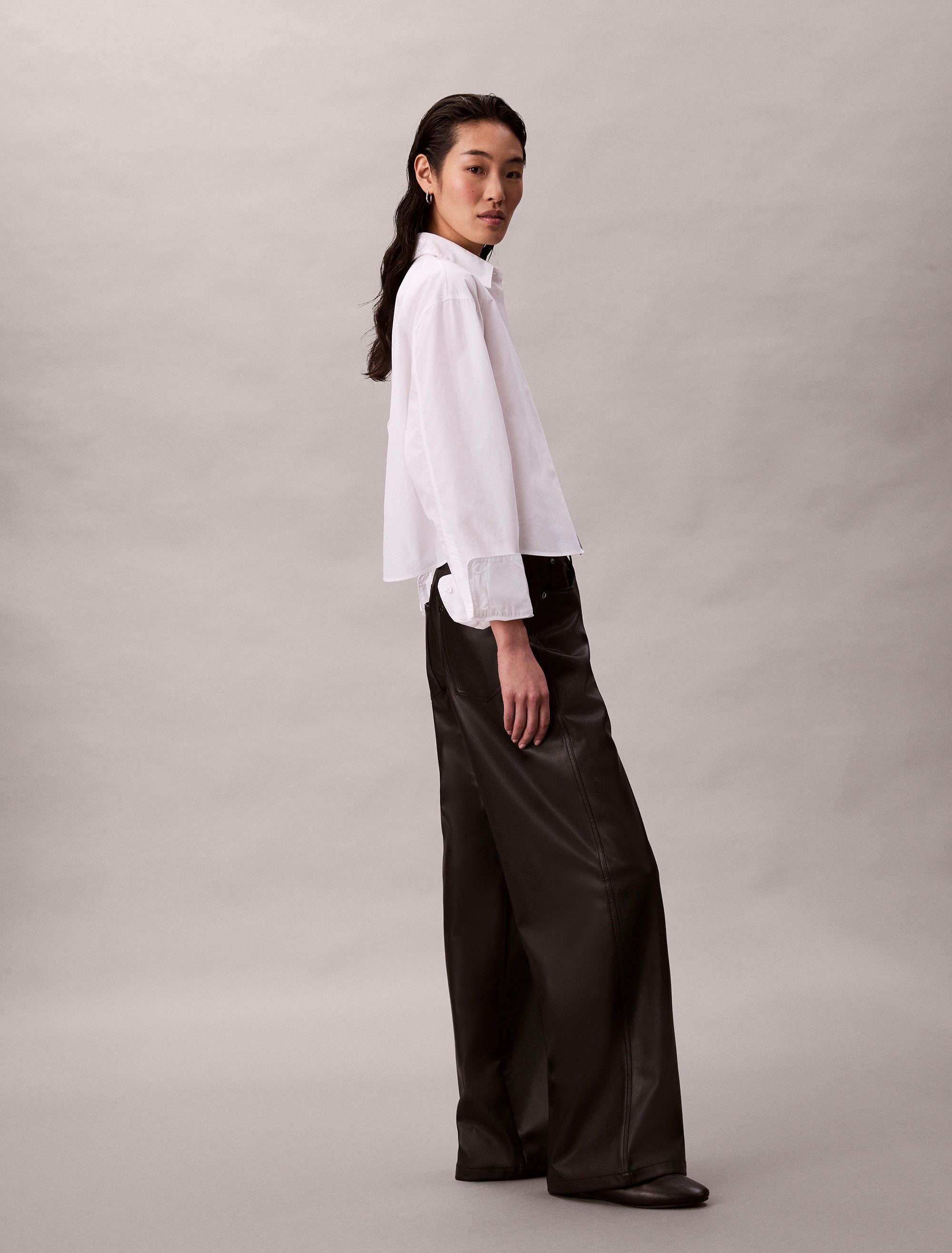 Calvin Klein Imitatieleren broek FAUX LEATHER 5PKT PANT