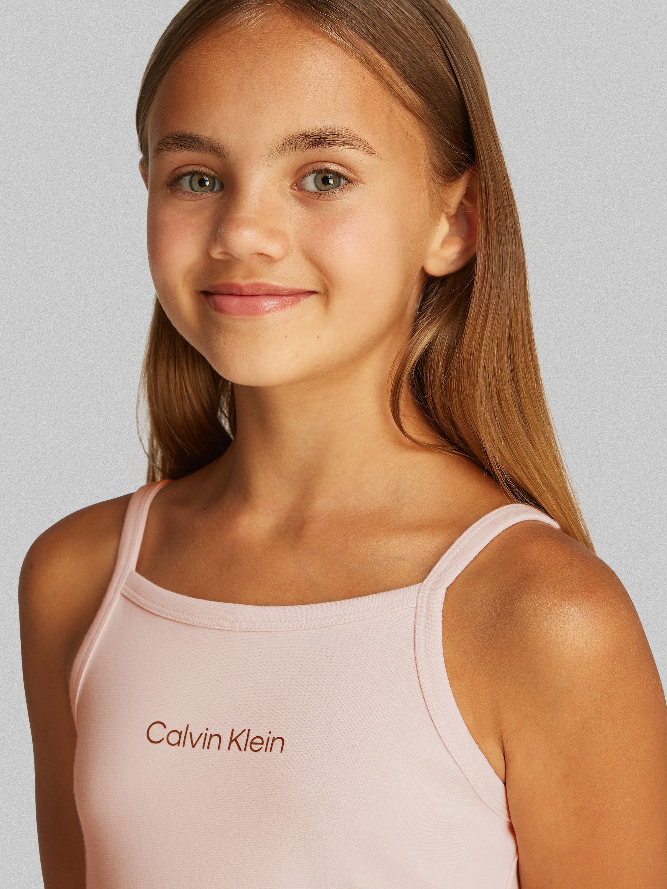 Calvin Klein Zomerjurk STRAP PUNTO DRESS met een logo-opschrift