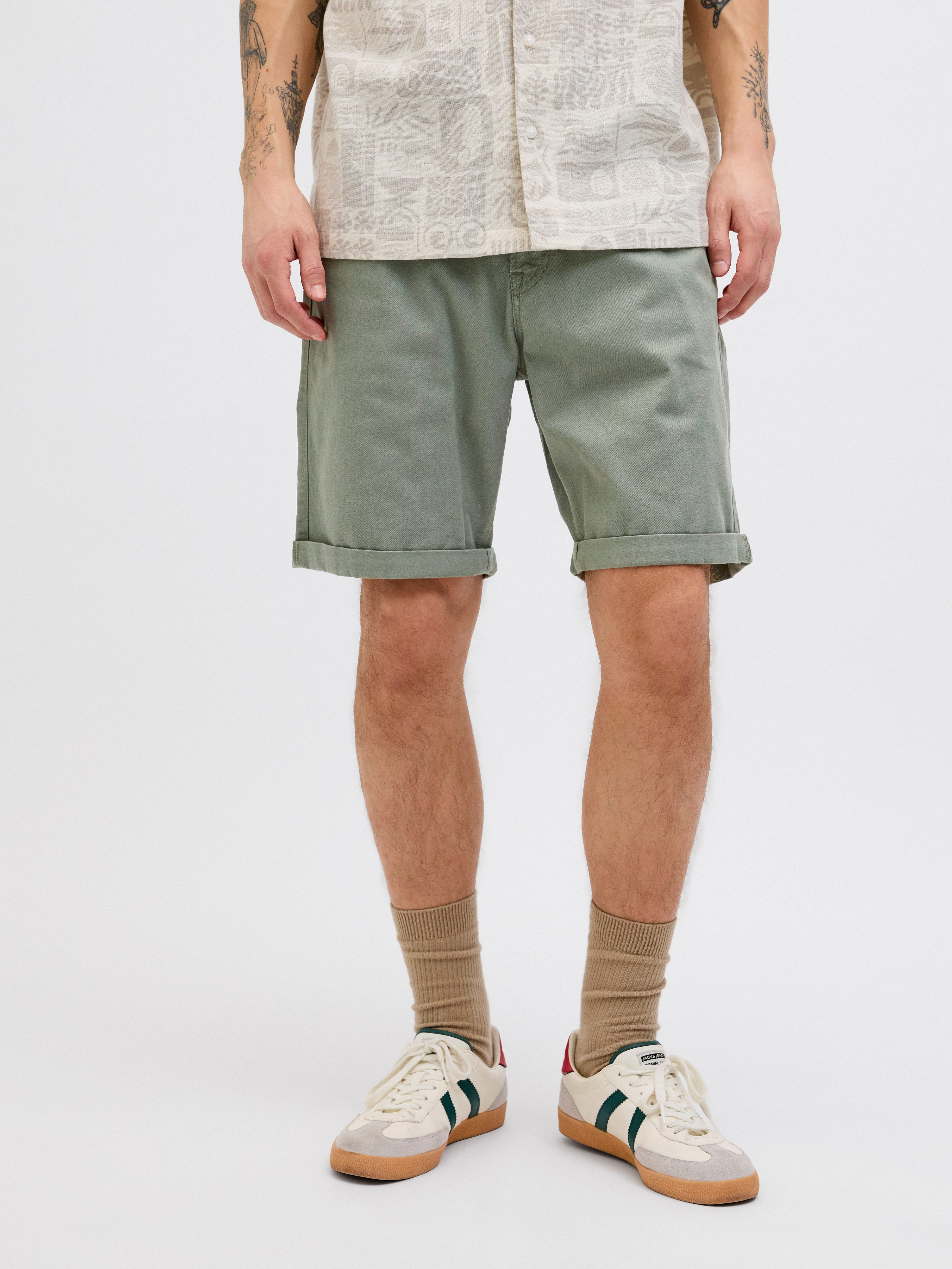 Jack & Jones Short JPSTRICK ORIGINAL SHORT heren bermuda broeken maat L groen