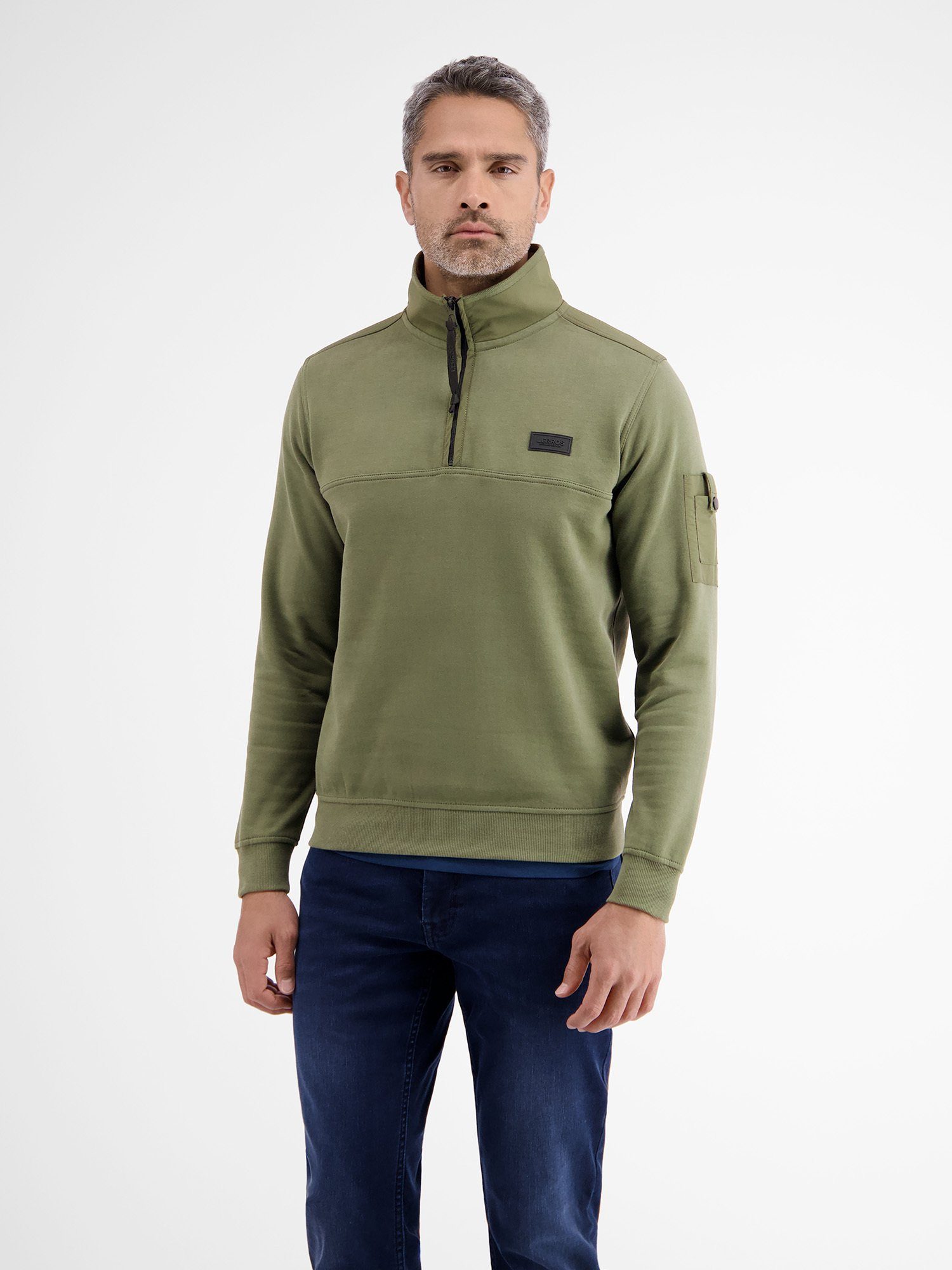 Lerros Sweatshirt LERROS troyer in zachte sweatshirtkwaliteit
